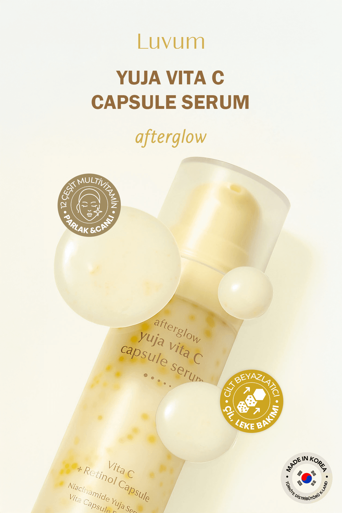 Kapsüllenmiş Retinol ve Vitamin İçeren Leke Serumu Luvum Afterglow Yuja Capsule Serum