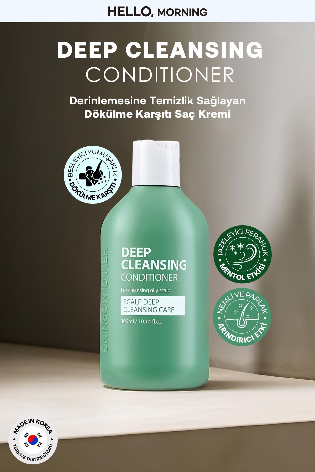 Saç Derisine Derinlemesine Temizlik Sağlayan HELLOMORNING Dökülme Karşıtı Saç Kremi 300 ML