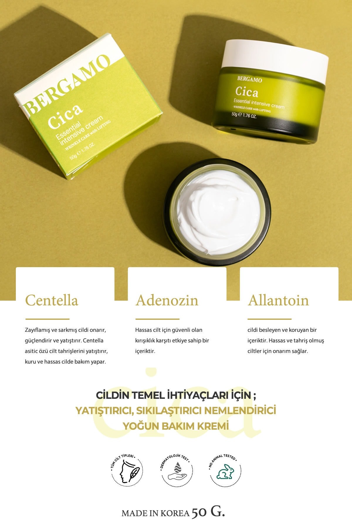 Essential Intensive Cream Cica ( Besleyici, Nemlendirici Ve Yatıştırıcı Anti-aging Yoğun Krem )