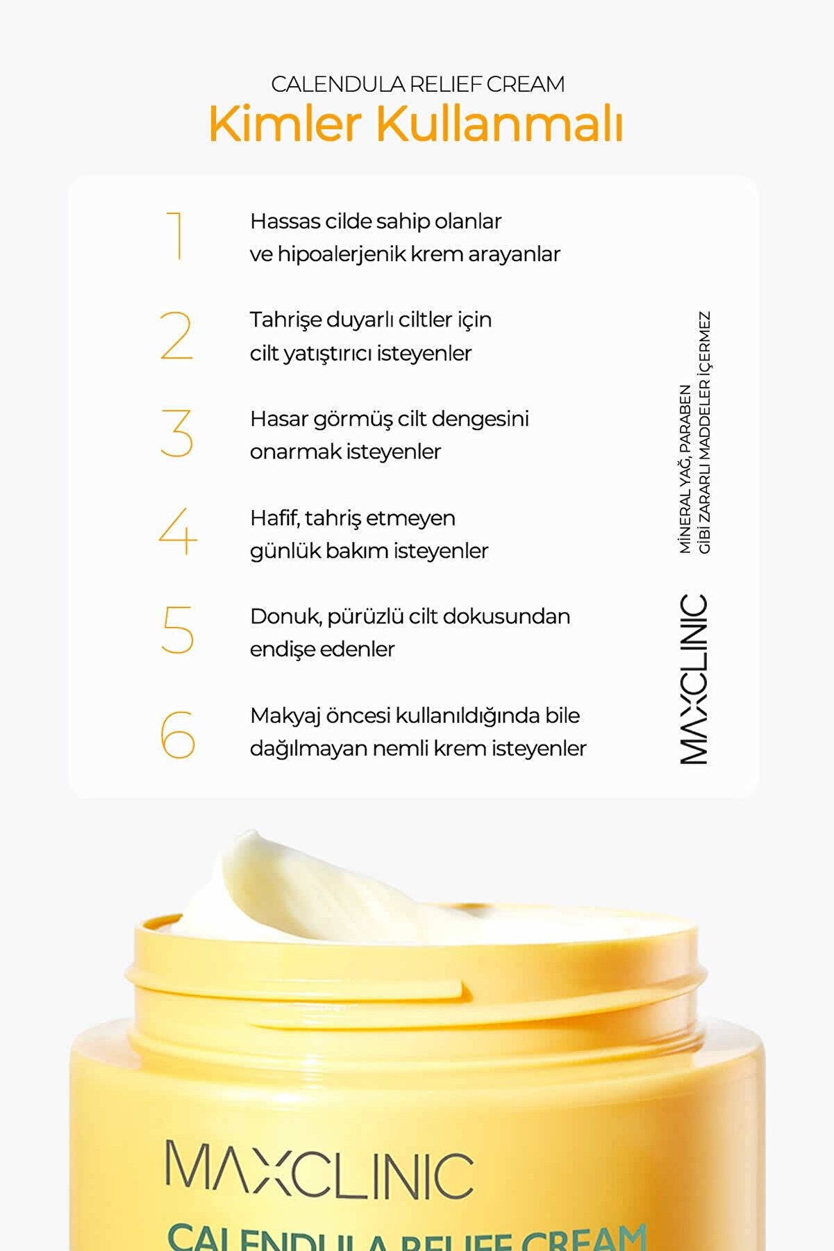 MAXCLINIC Aynısefa Çiçeği Ile Yatıştırıcı Bakım Kremi Calendula Relief Cream