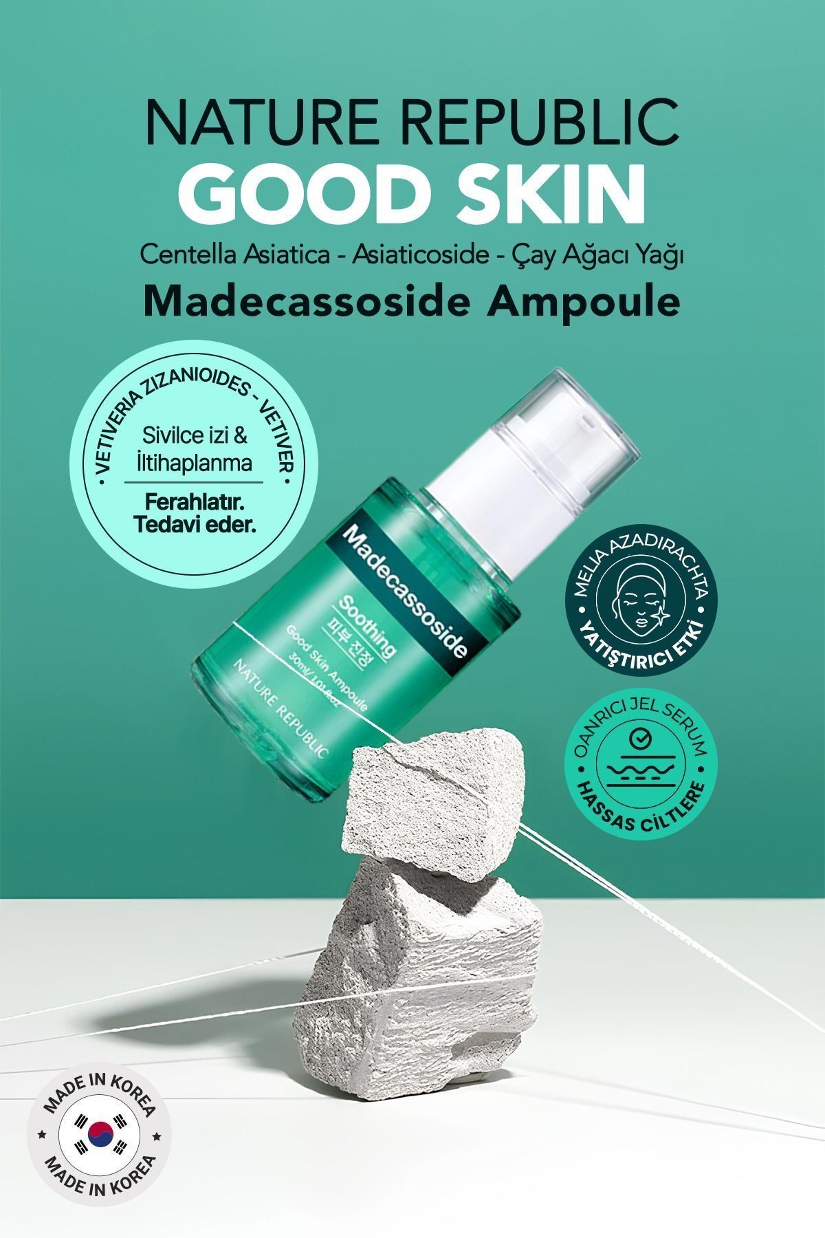 Hassas Ciltler İçin Madecassoside Yatıştırıcı Serum Nature Republic Good Skin Madecassoside Ampoule