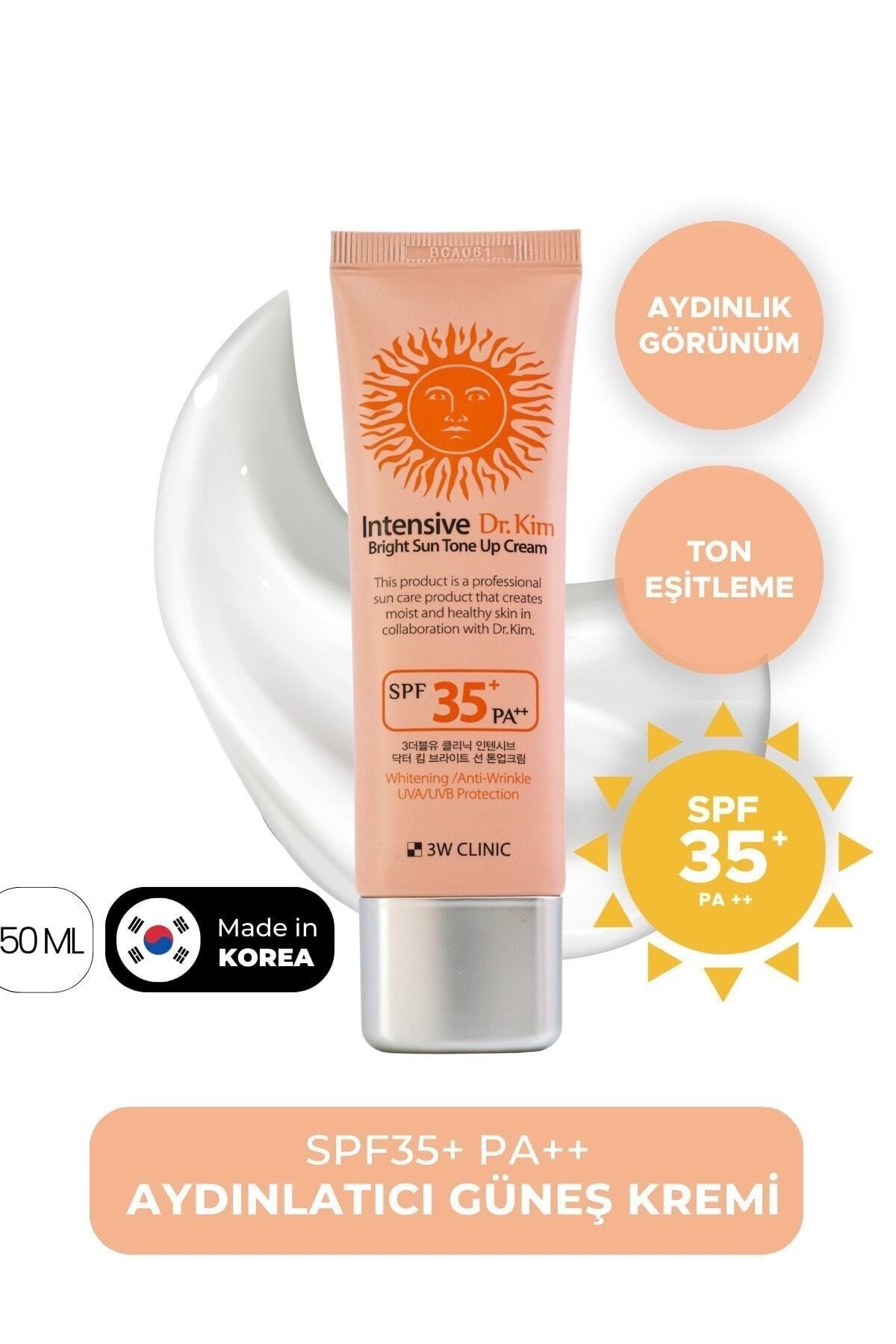 Canlı ve Parlak Görünüm Sağlayan SPF 35+ PA ++ 3W Clinic Bright Sun Tone Up Cream