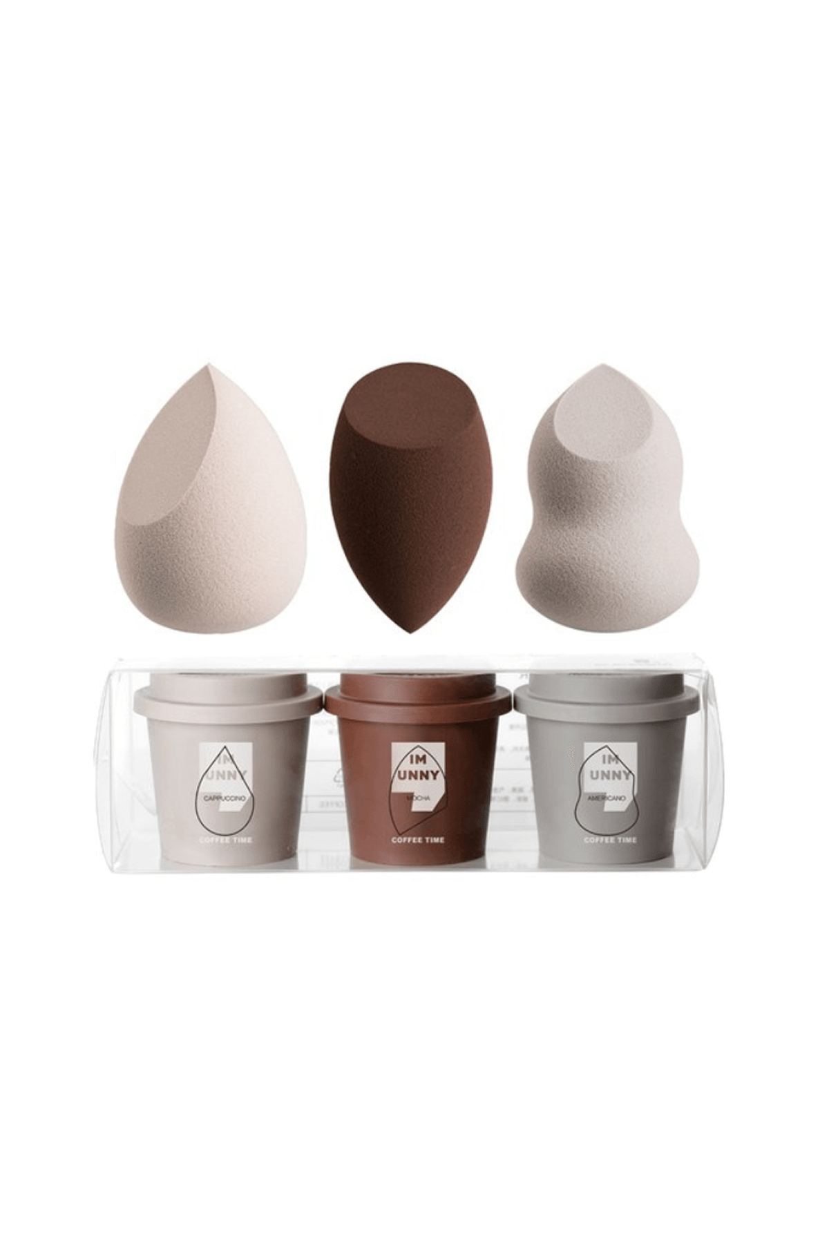 Lateks İçermeyen Makyaj Süngeri ve Saklama Kutusu IM UNNY Beauty Blender 3'Lü Set