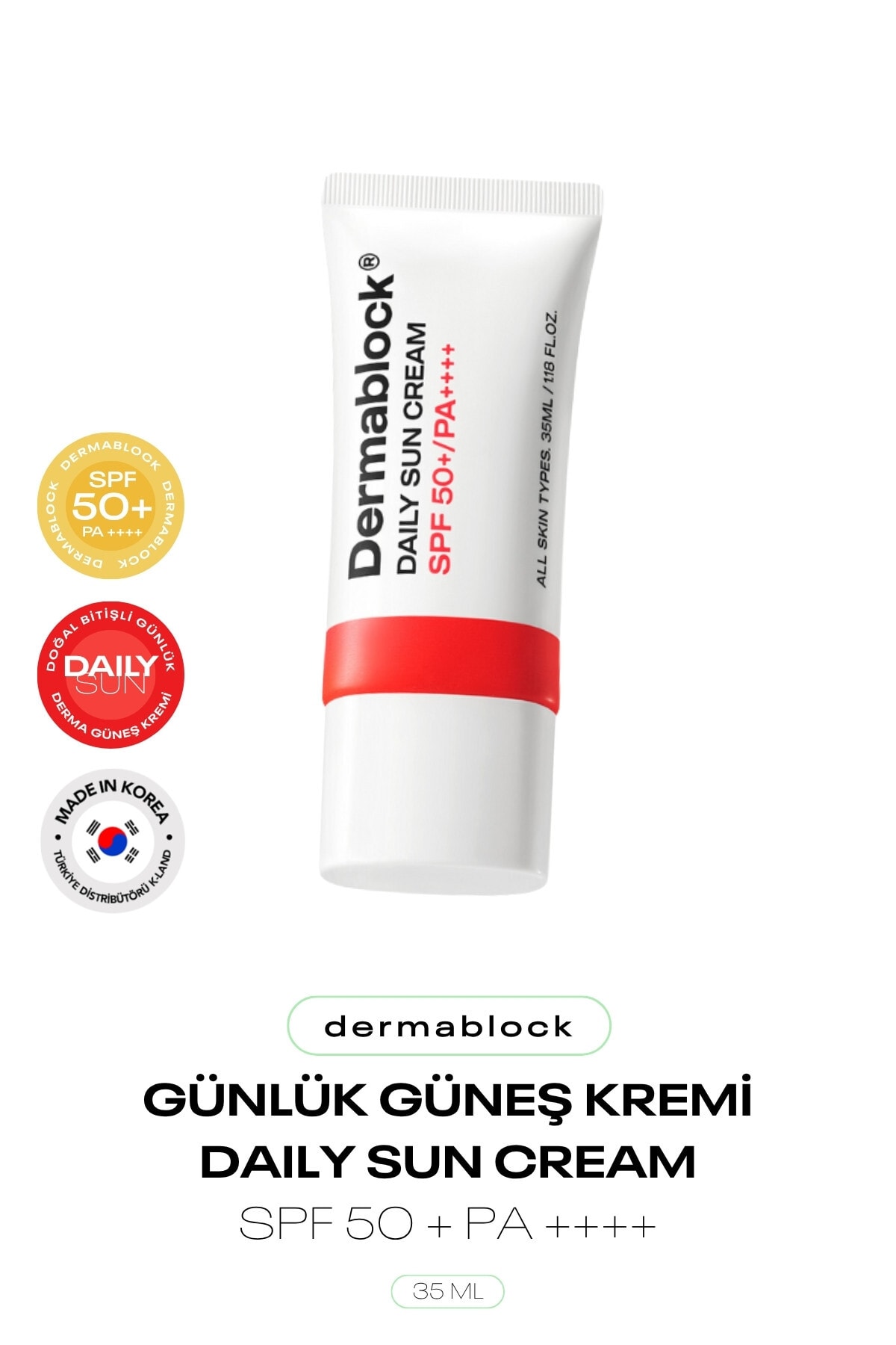 Doğal Bitişli Günlük Kore Güneş Kremi Daily Sun Cream SPF 50 + PA ++++