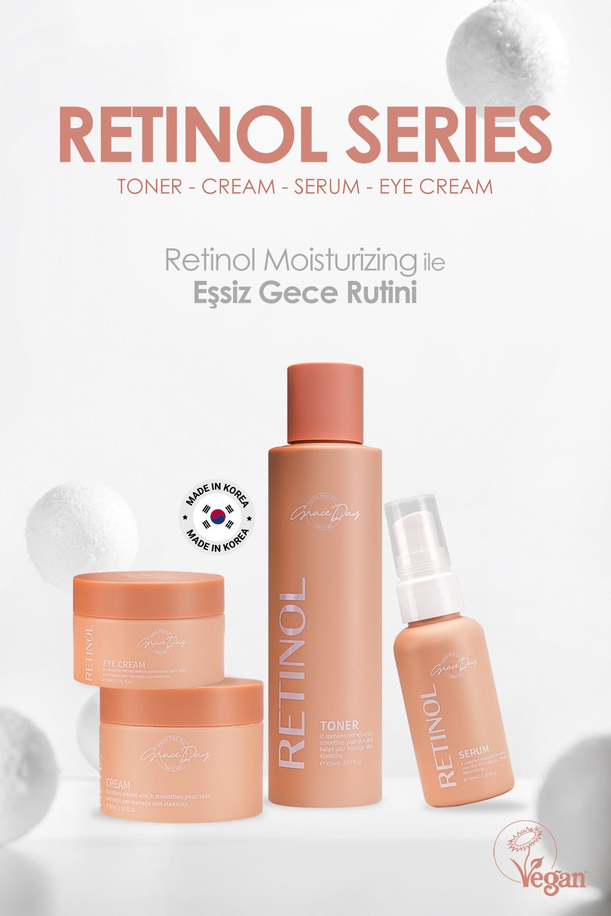 Retinol İçeren Leke ve Kırışıklık Karşıtı Yüz Kremi Grace Day Retinol Cream 50ml