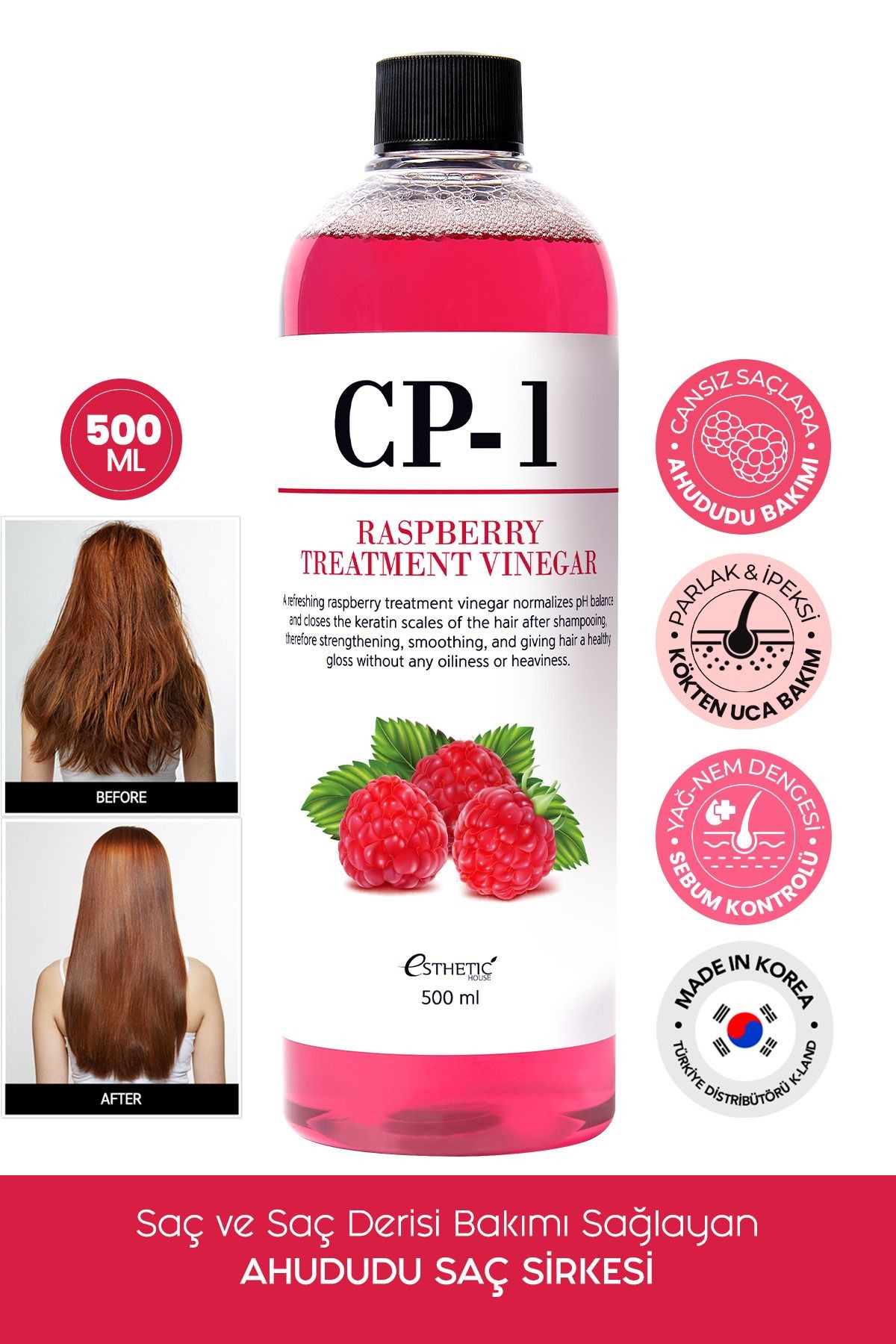 CP-1 Saç ve Saç Derisi Bakımı Sağlayan Ahududu Sirkesi Raspberry Treatment Vinegar 500 ML