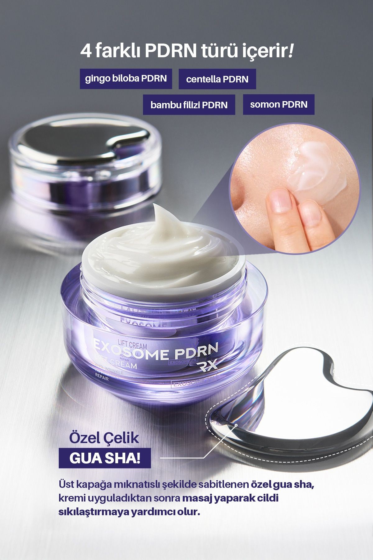 Exosome PDRN Yoğun Elastikiyet ve Cilt Dolgunlaştırıcı Maxclinic Krem + Gua Sha