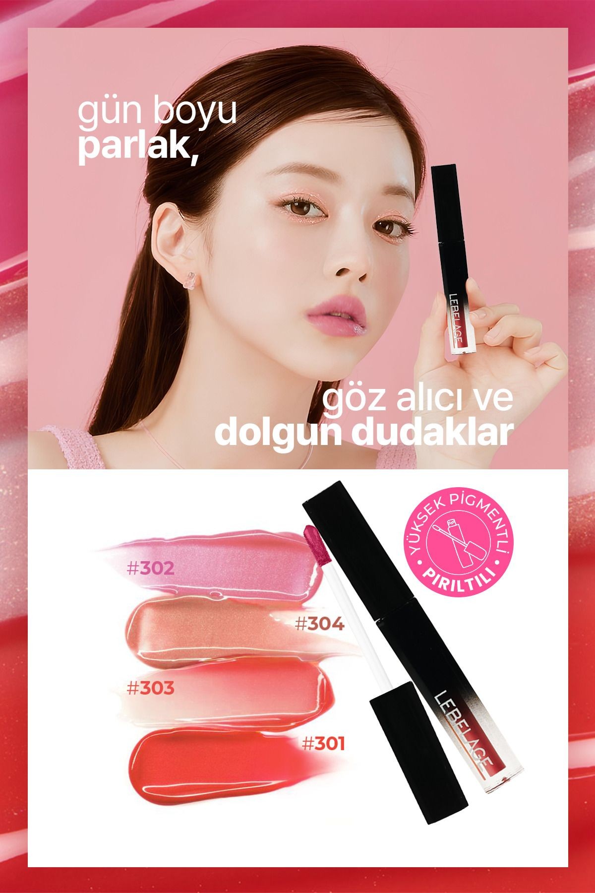 Nemlendirici Dudak Parlatıcı Gloss LEBELAGE Deep Kiss Volume Lip Gloss