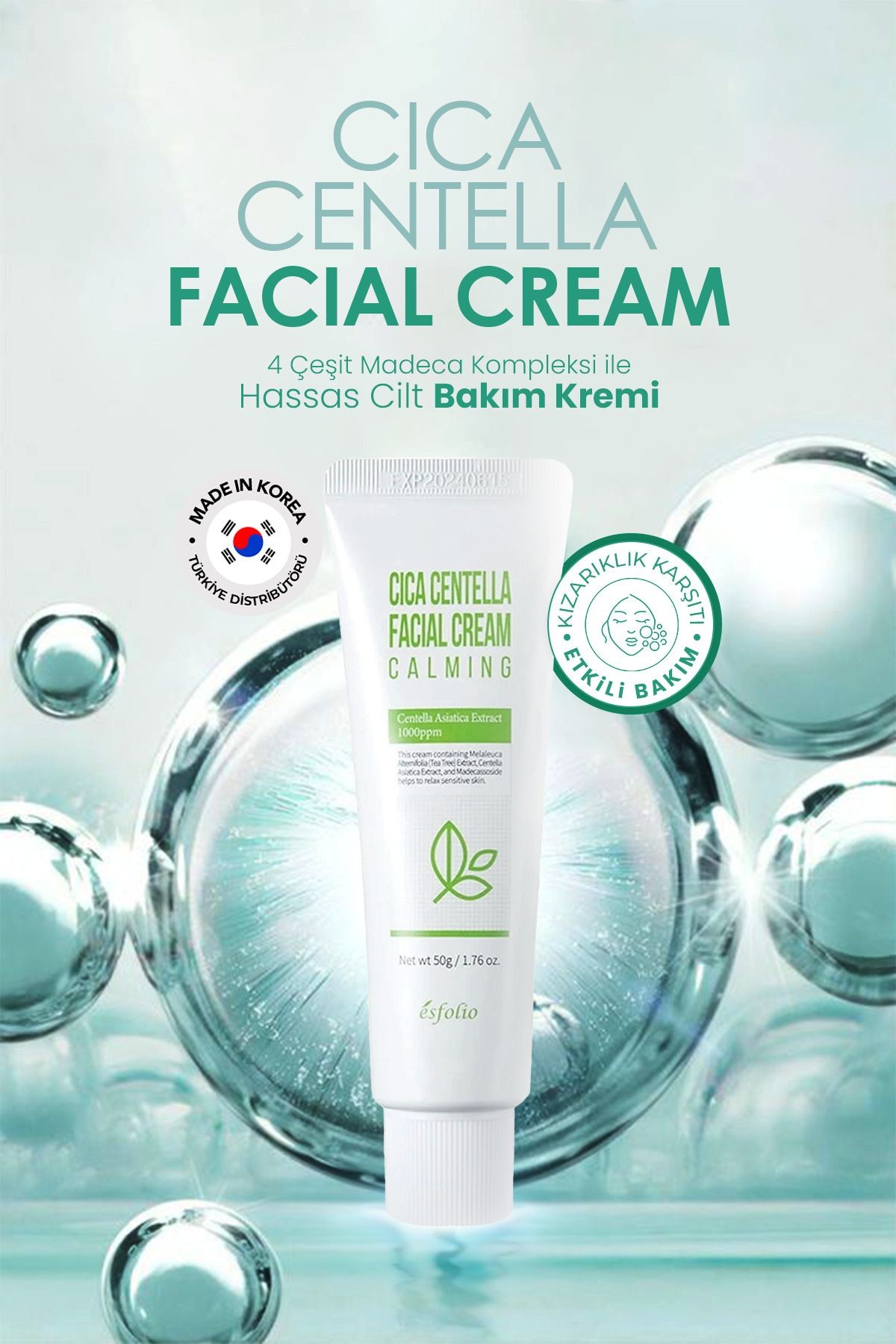 4 Çeşit Madeca Kompleksi Içeren Hassas Cilt Bakım Kremi Cica Centella Facial Cream 50 Ml