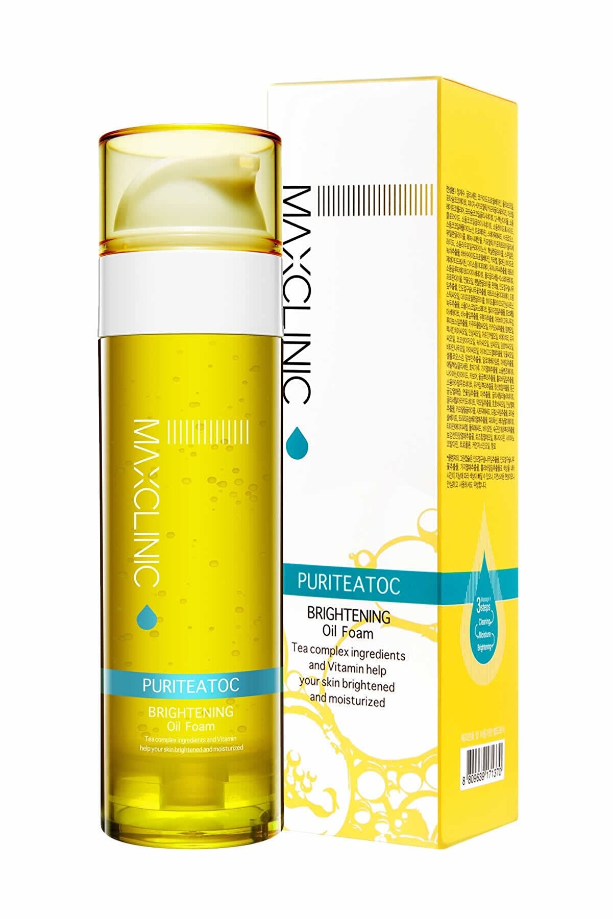 MAXCLINIC Detoks Kompleksi Ile Tek Adımda Çift Aşamalı Temizlik Puriteatoc Oil Foam