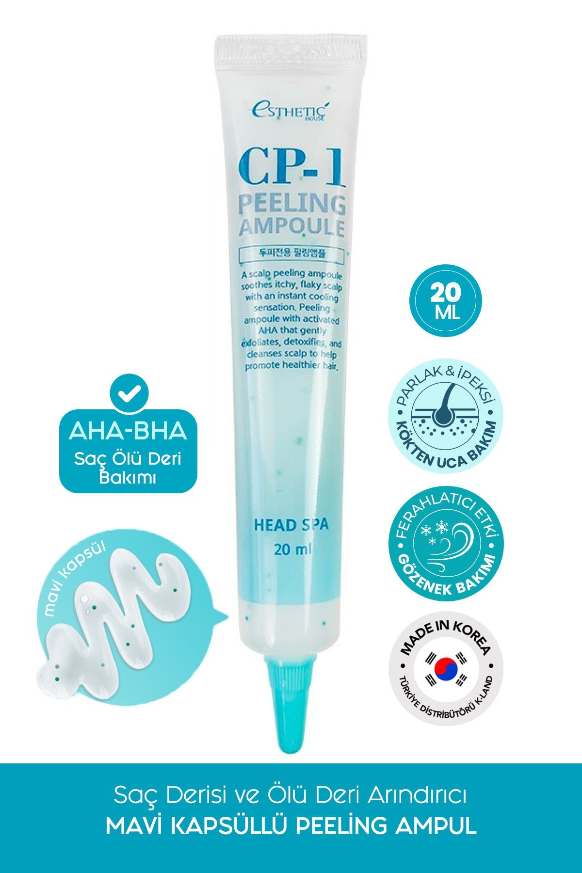 CP-1 Kepek Karşıtı Yağ Dengeleyici Arındırıcı AHA BHA Saç Peeling Ampulü Head Spa Peeling Ampoule