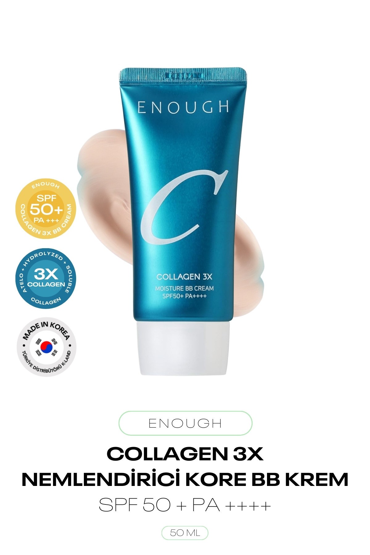 3X Kolajen İçeren Kore BB Krem 3X Collagen Moisture BB Cream SPF 50 + PA ++++