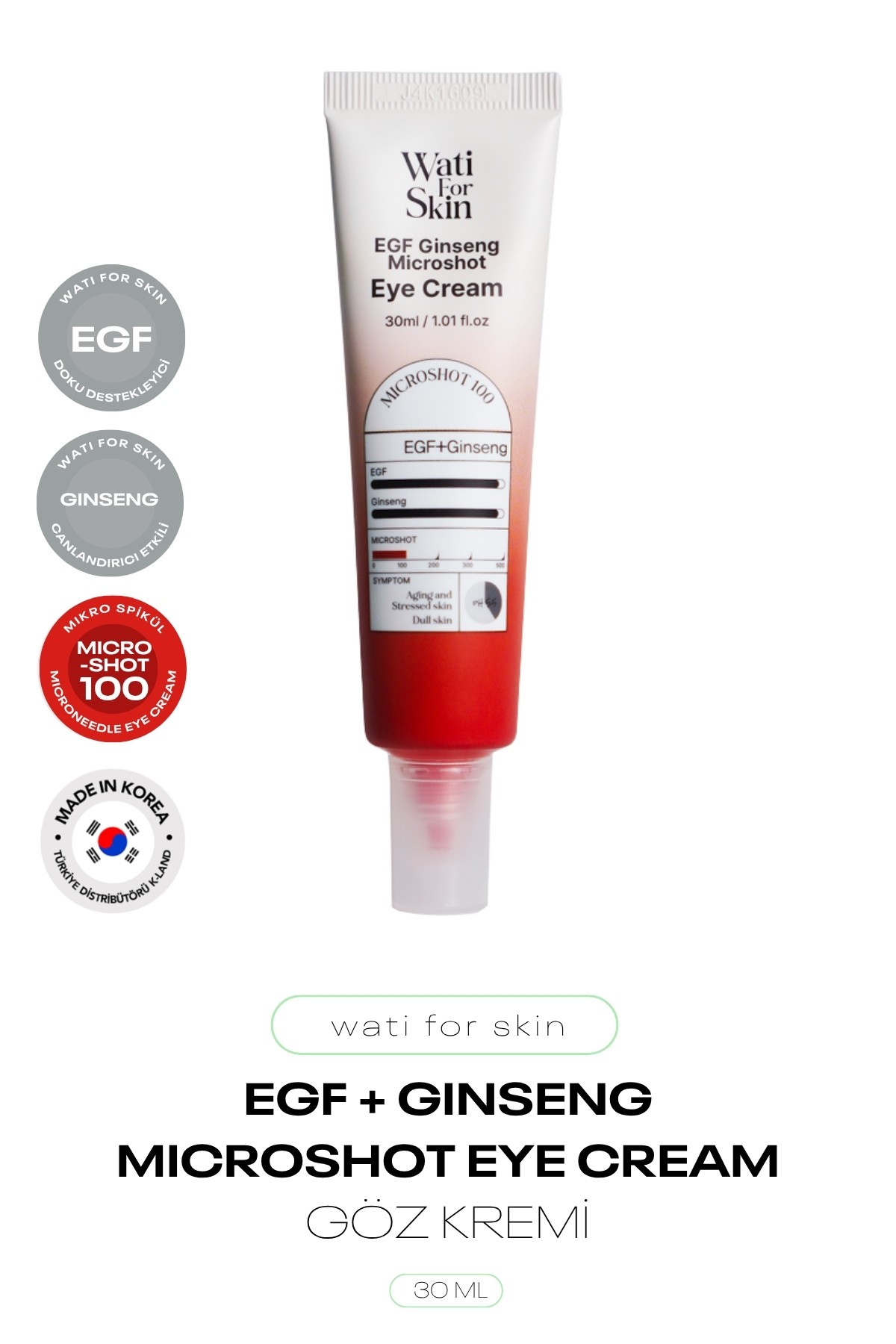 Ginseng İçeren Mikro Spikül İğneli Göz Kremi Wati For Skin Microshot Eye Cream 30 ml