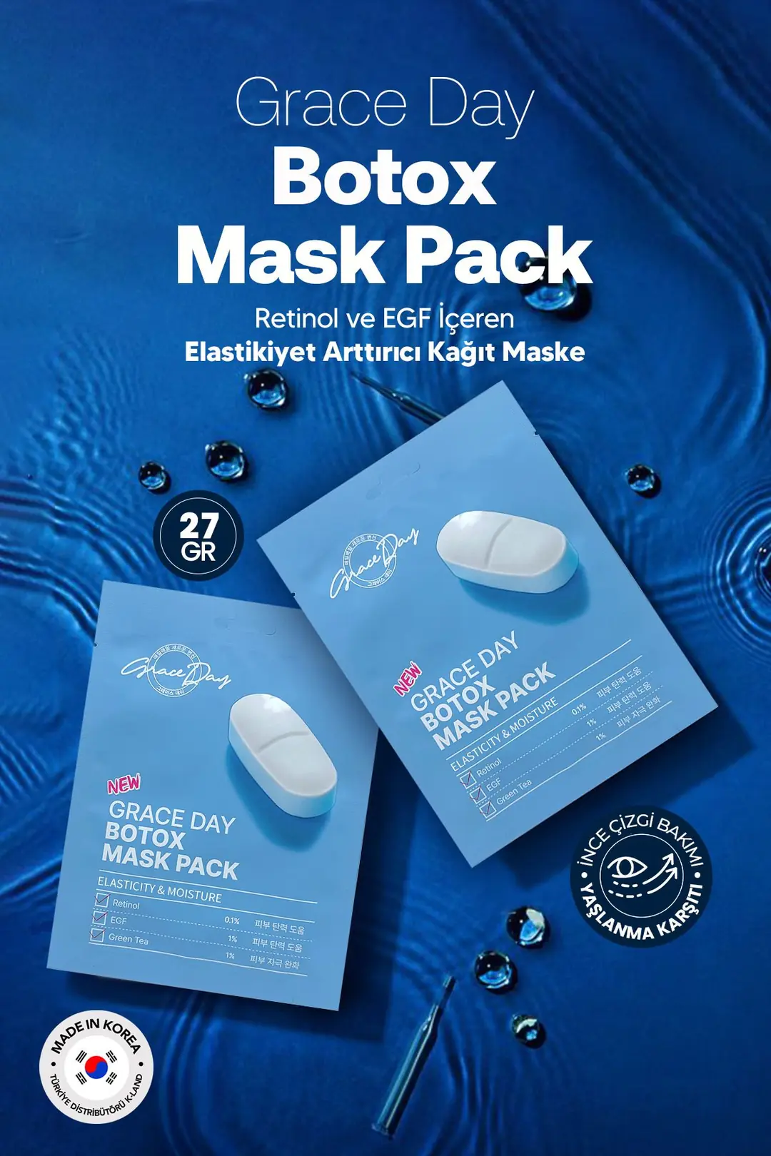 Retinol ve EGF İçeren Sıkılaştırıcı Botoks Maske Grace Day BOTOX Mask