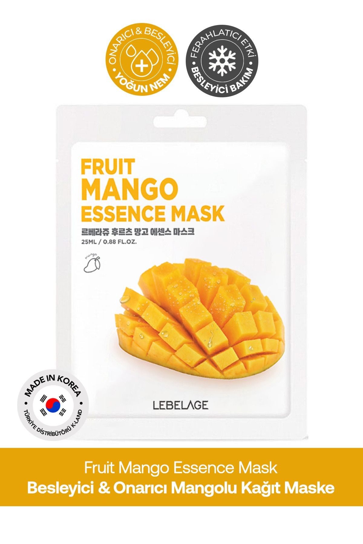 Mango Nemlendirici Kağıt Maske Lebelage Fruit Mango Mask