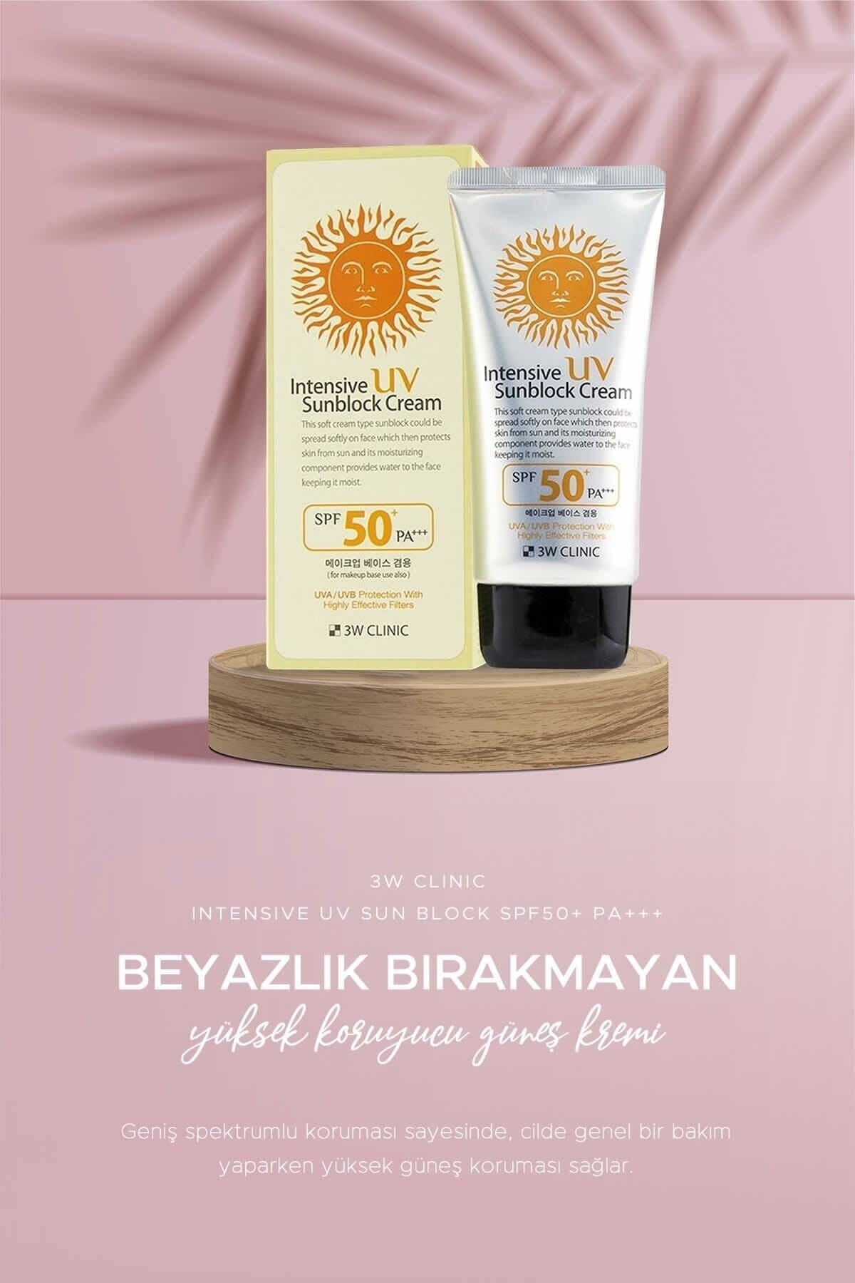 Yüksek Koruma Sağlayan Güneş Kremi 3w Clinic Intensive Uv Sun Block Cream Spf50+ Pa+++