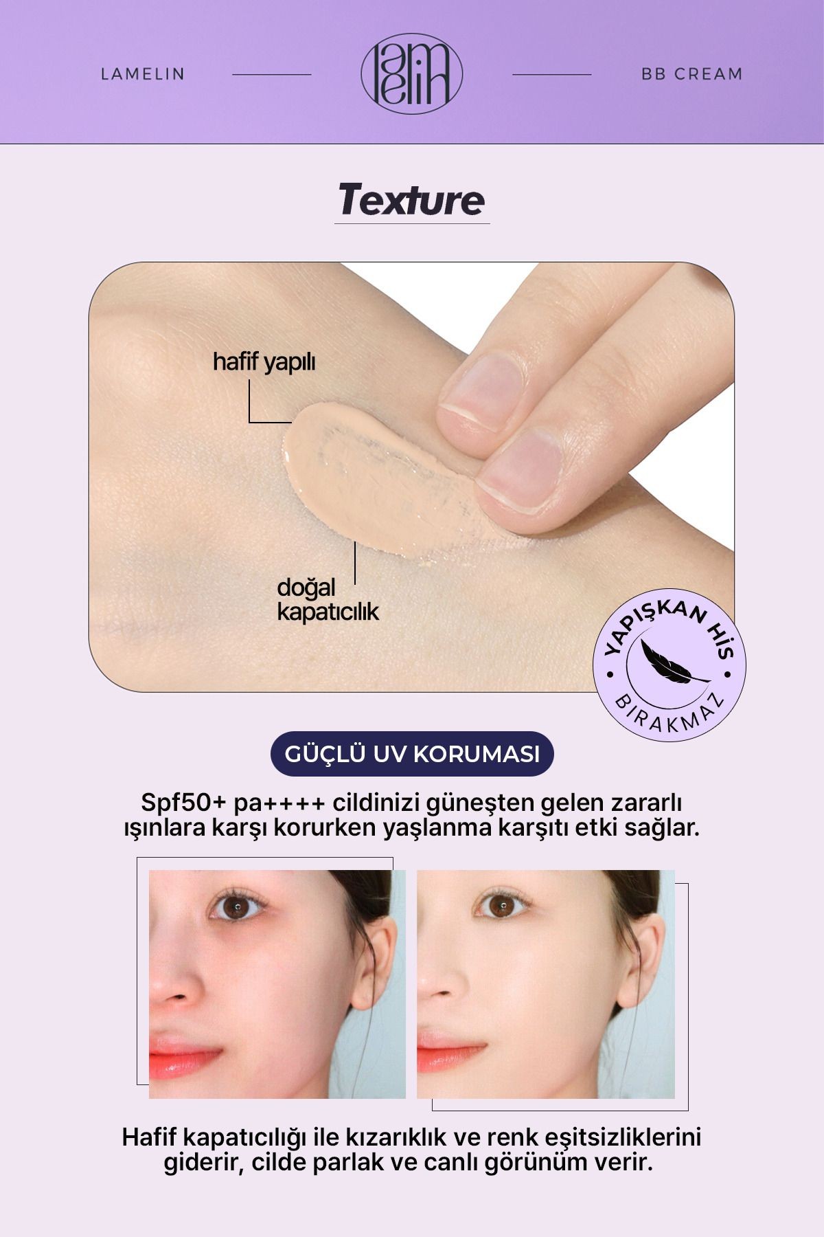Retinol ve Bakuchiol İçeren Aydınlatıcı BB Krem 10 ml Lamelin BB Cream 10 ml
