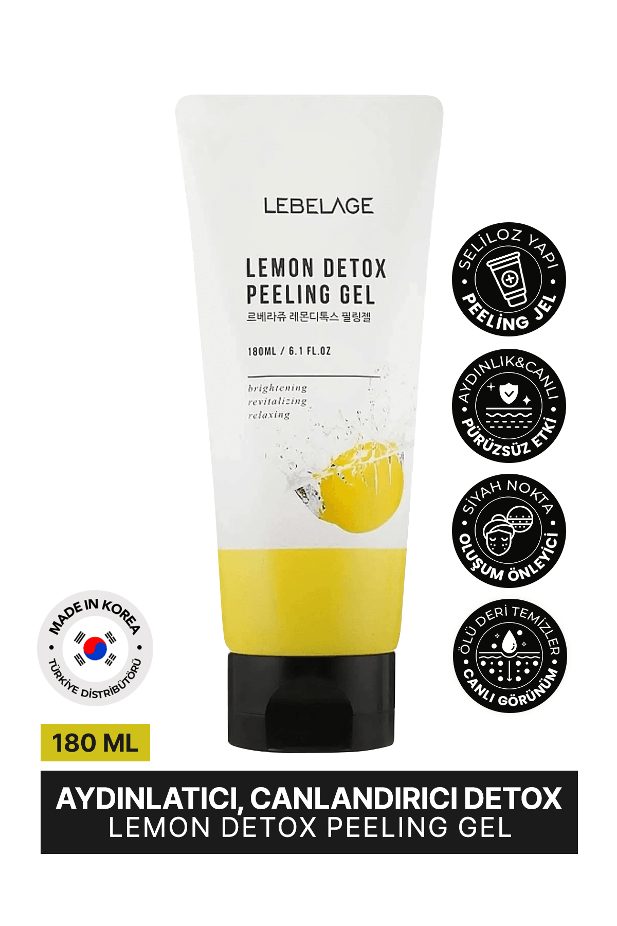 Aydınlatıcı, Canlandırıcı Detox Etkisi Detox Peeling Jel Lemon Detox Peeling Gel