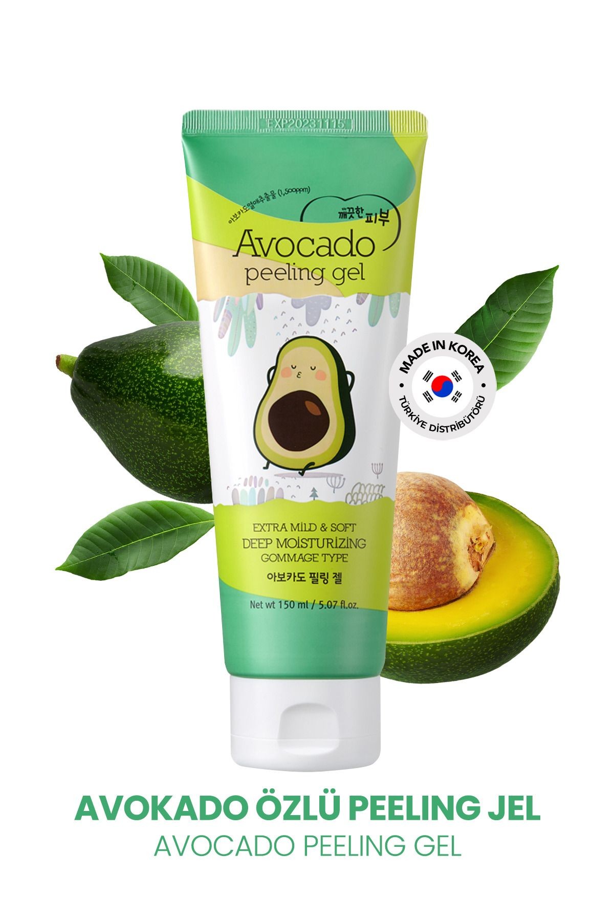 Avokado Özü İçeren Gomaj Taneciksiz Peeling Jel Esfolio Avocado Peeling Gel 150 ml