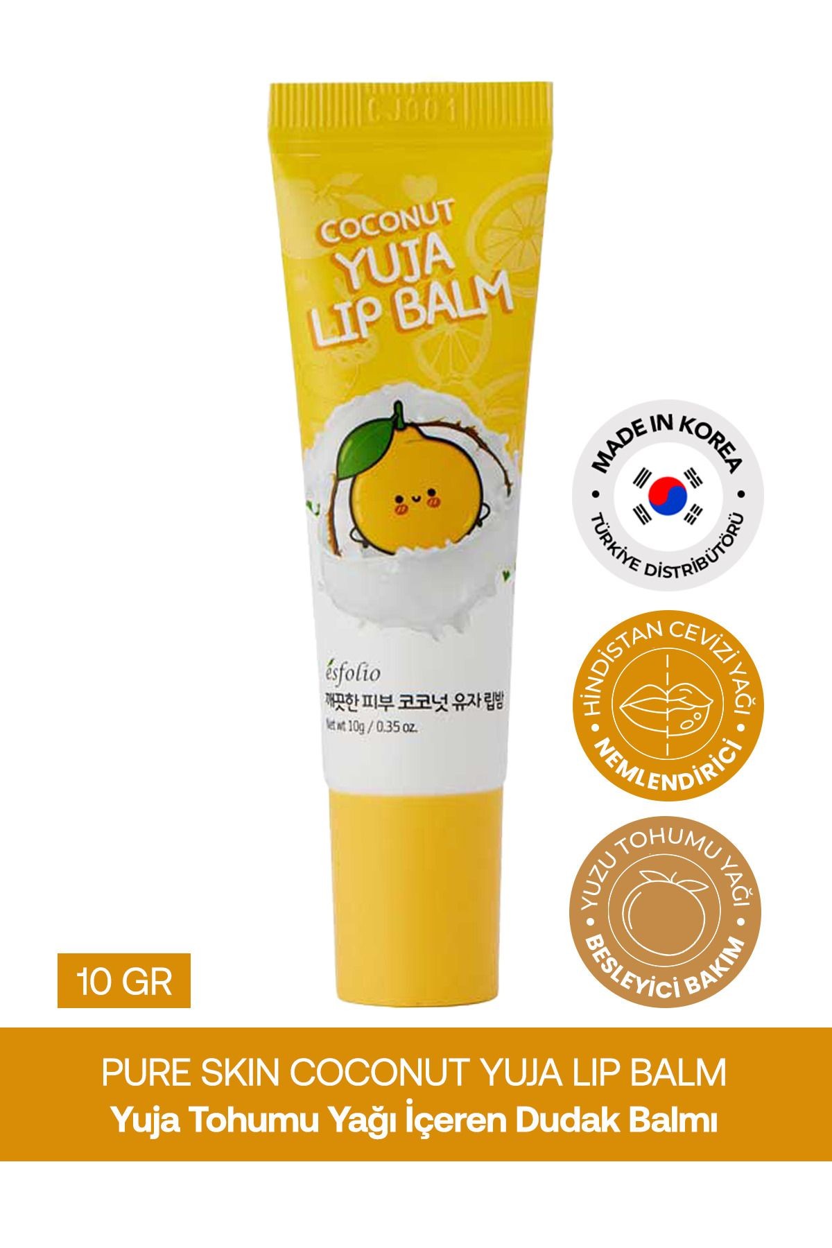 Hindistan Cevizi ve Yuja İçeren Onarıcı Dudak Balmı Esfolio Coconut Yuja Lip Balm