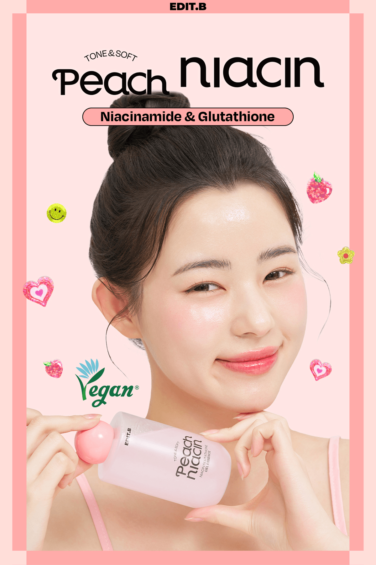 Niasinamid ve Glutatyon İçeren Aydınlatıcı Jel Esans EDIT.B PeachNiacin Glutathione 200 ML