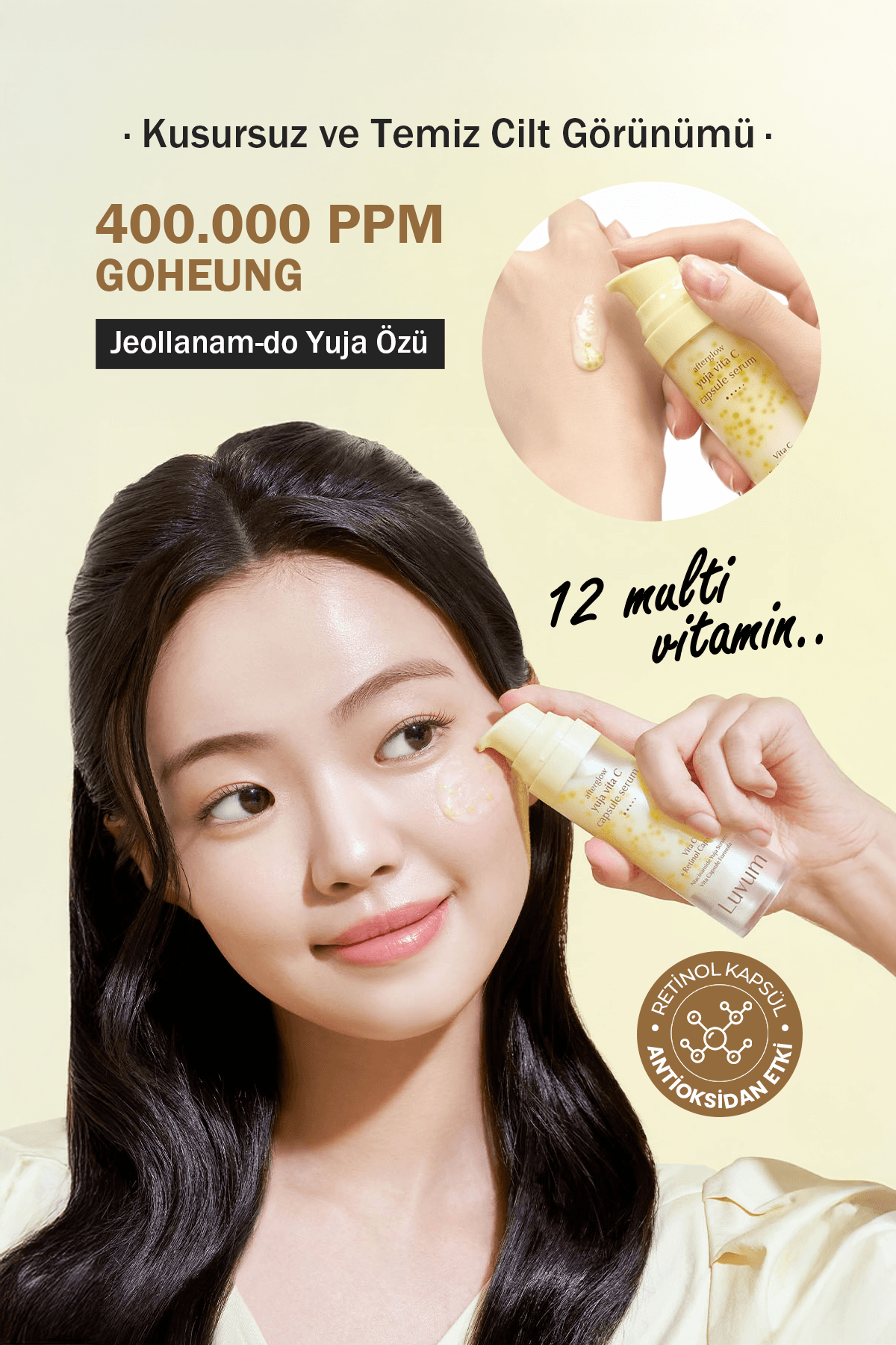 Kapsüllenmiş Retinol ve Vitamin İçeren Leke Serumu Luvum Afterglow Yuja Capsule Serum