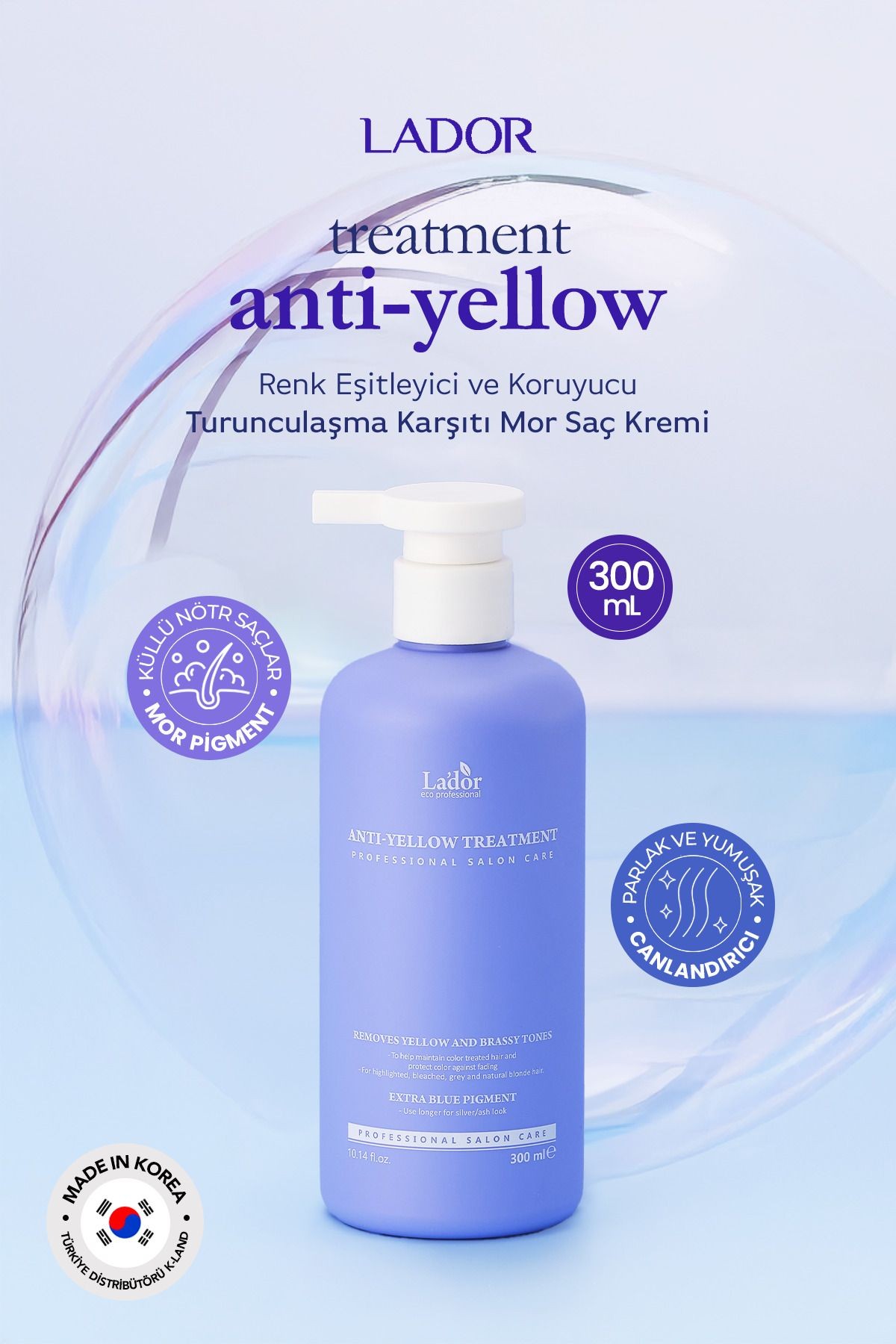 Renk Eşitleyici ve Koruyucu Turunculaşma Karşıtı Mor Saç Kremi LADOR Anti Yellow Treatment 300ml