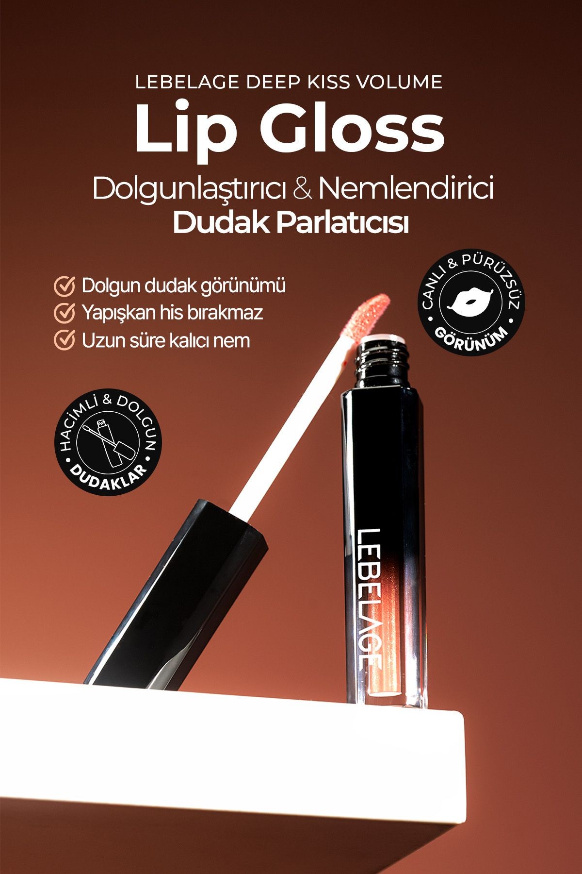 Nemlendirici Dudak Parlatıcı Gloss LEBELAGE Deep Kiss Volume Lip Gloss