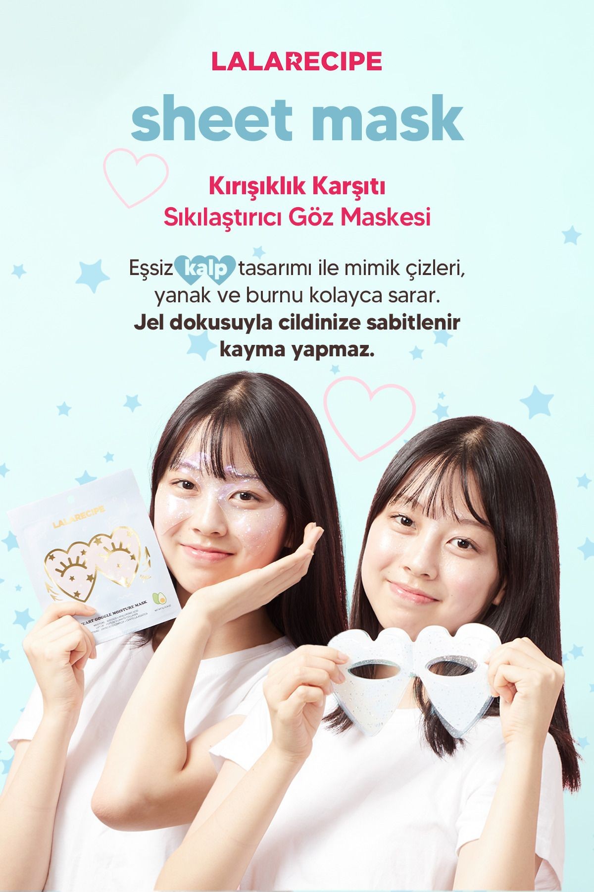 Nemlendirici Glitter Göz Çevresi Maskesi LALARECIPE Heart Google Moisture Mask