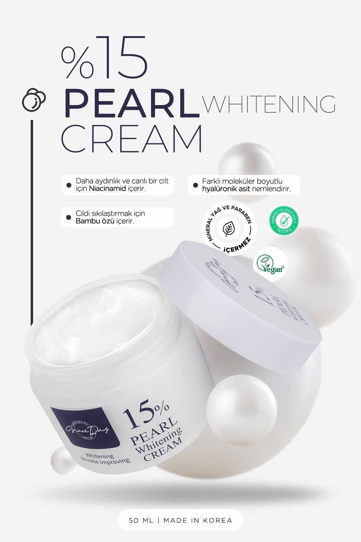 Grace Day %15 Inci Özü Ile Aydınlatıcı Ve Nemlendirici Krem Pearl 15% Whitening Cream