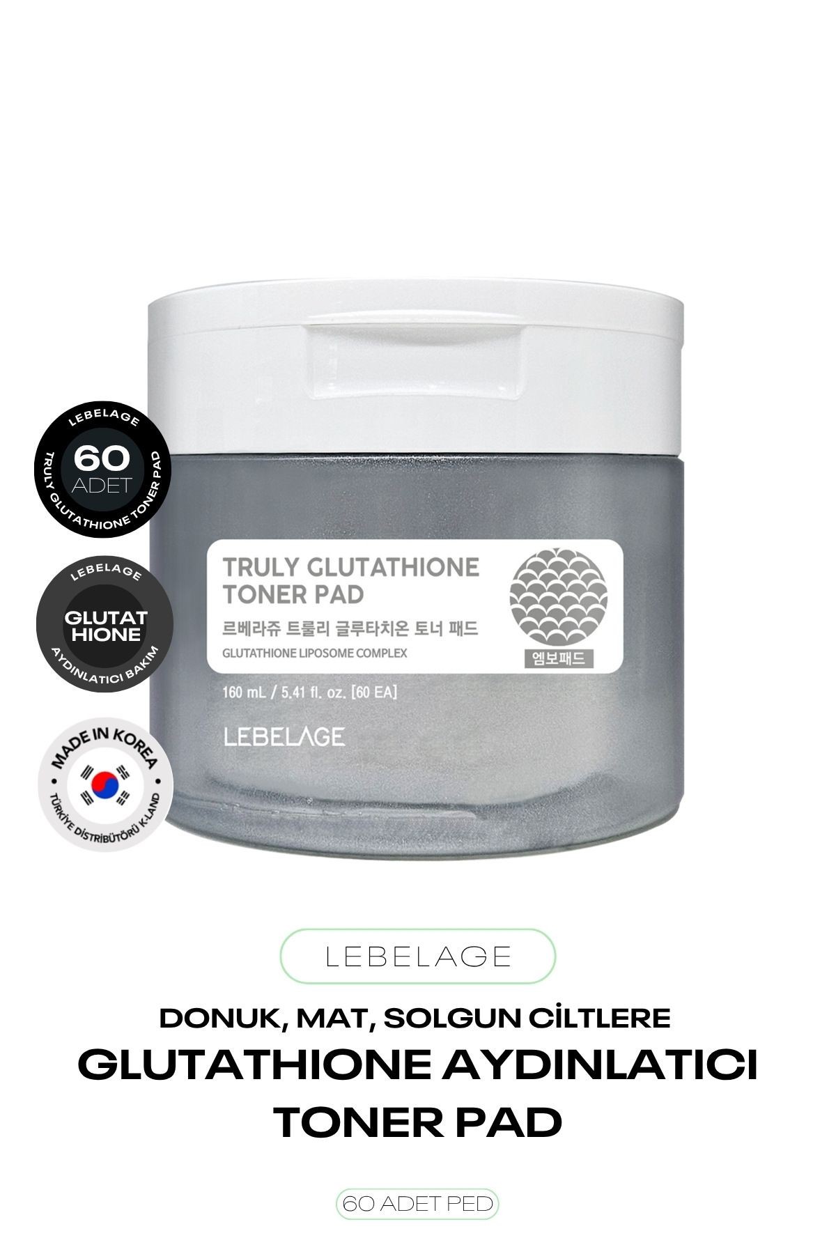 Aydınlatıcı Glutatyon İçeren Tonikli Ped Truly Glutathione Toner Pad 60 adet