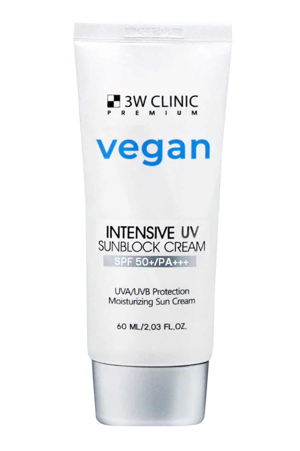 Yoğun Nemlendirme Etkili Vegan Hibrit Güneş Kremi SPF 50 PA +++ 3W CLINIC Premium Vegan UV Sun 60ml