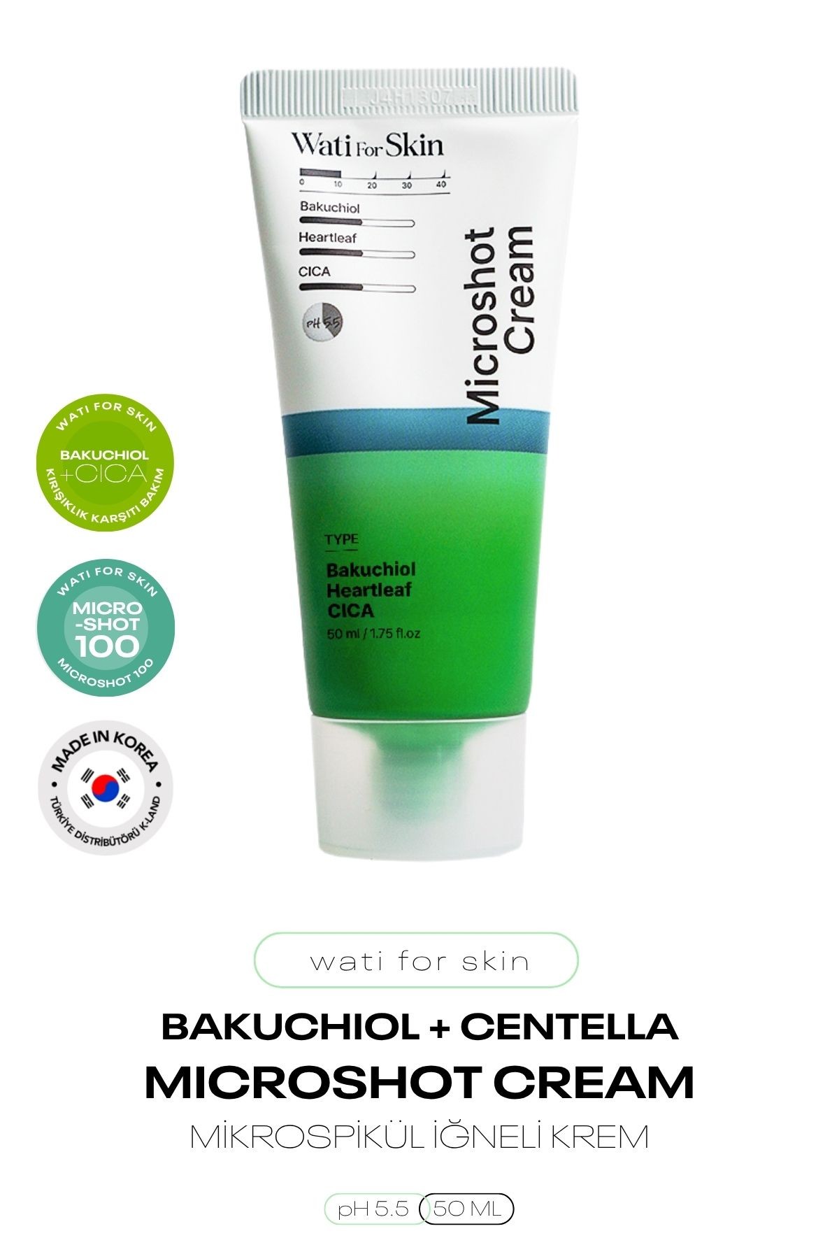 Bakuchiol ve Centella İçeren Mikro Spikül İğneli Wati For Skin Bakuchiol Cica Micro Spicule Cream