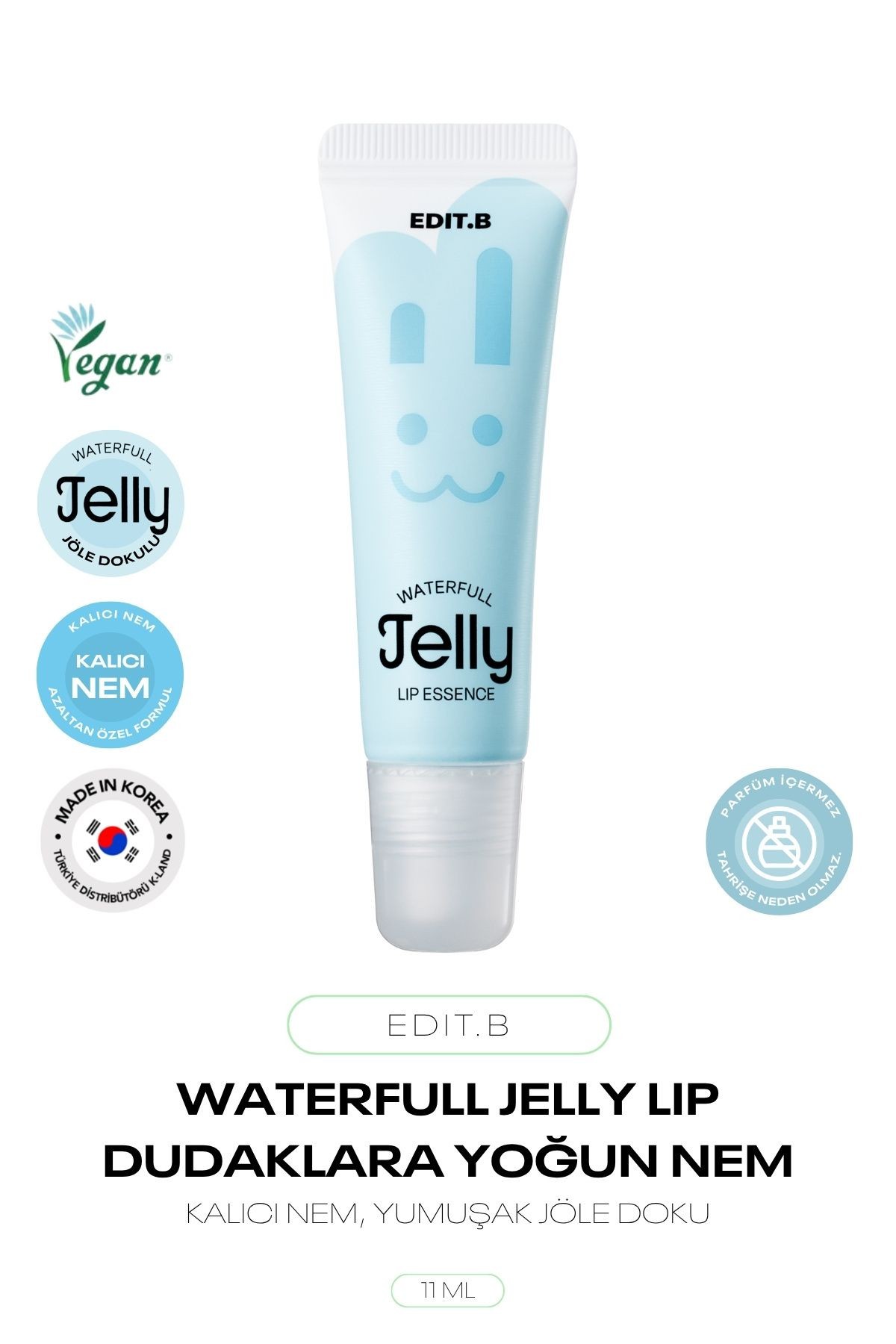 Yoğun Nemlendirici Dudak Kremi Edit.b Waterfull Jelly Lip Essence