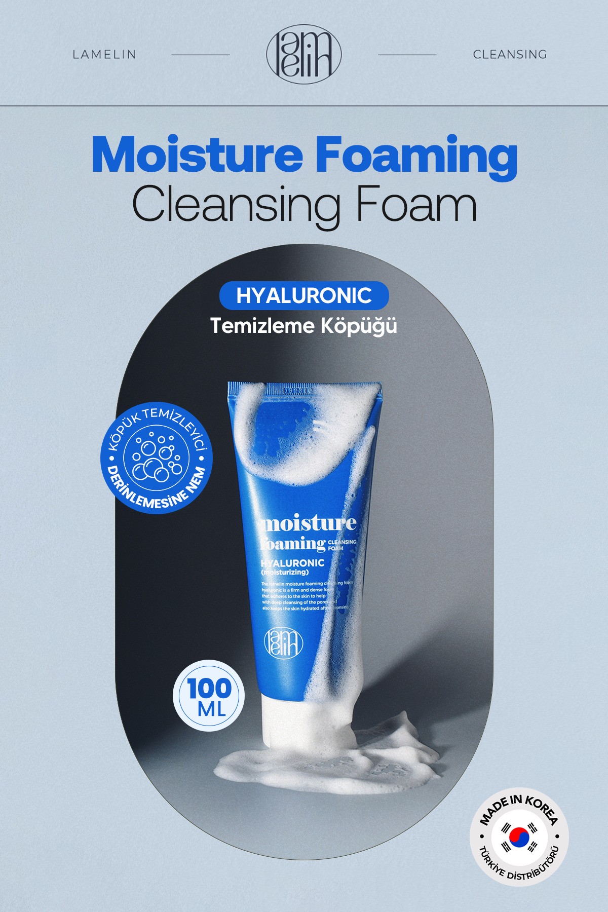 Hyalüronik Asit İçeren Temizleme Köpüğü Lamelin Moisture Foaming Hyaluronic Acid 100ml