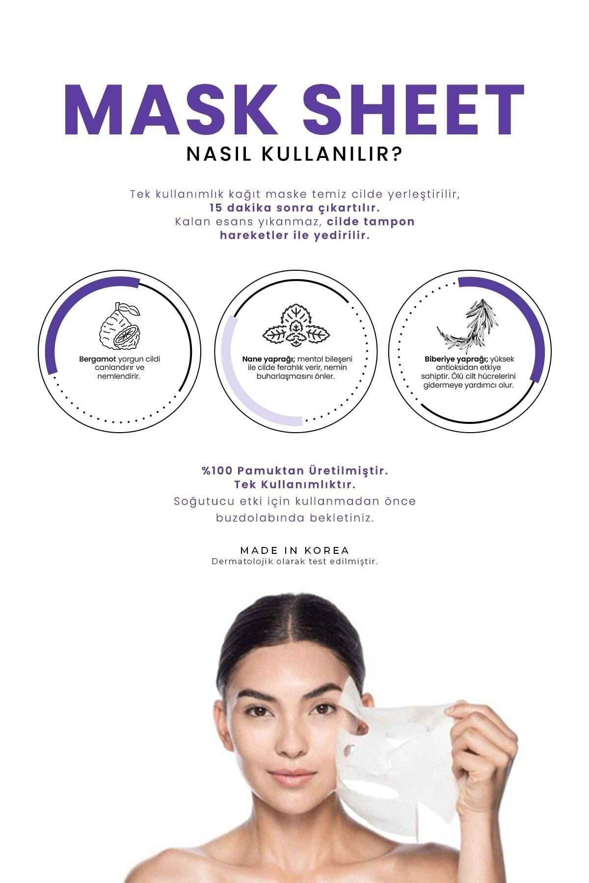 Yorgun Ciltler için Dinlendirici Bitki Kompleksi Kağıt Maske Esfolio Herb Essence Mask Sheet