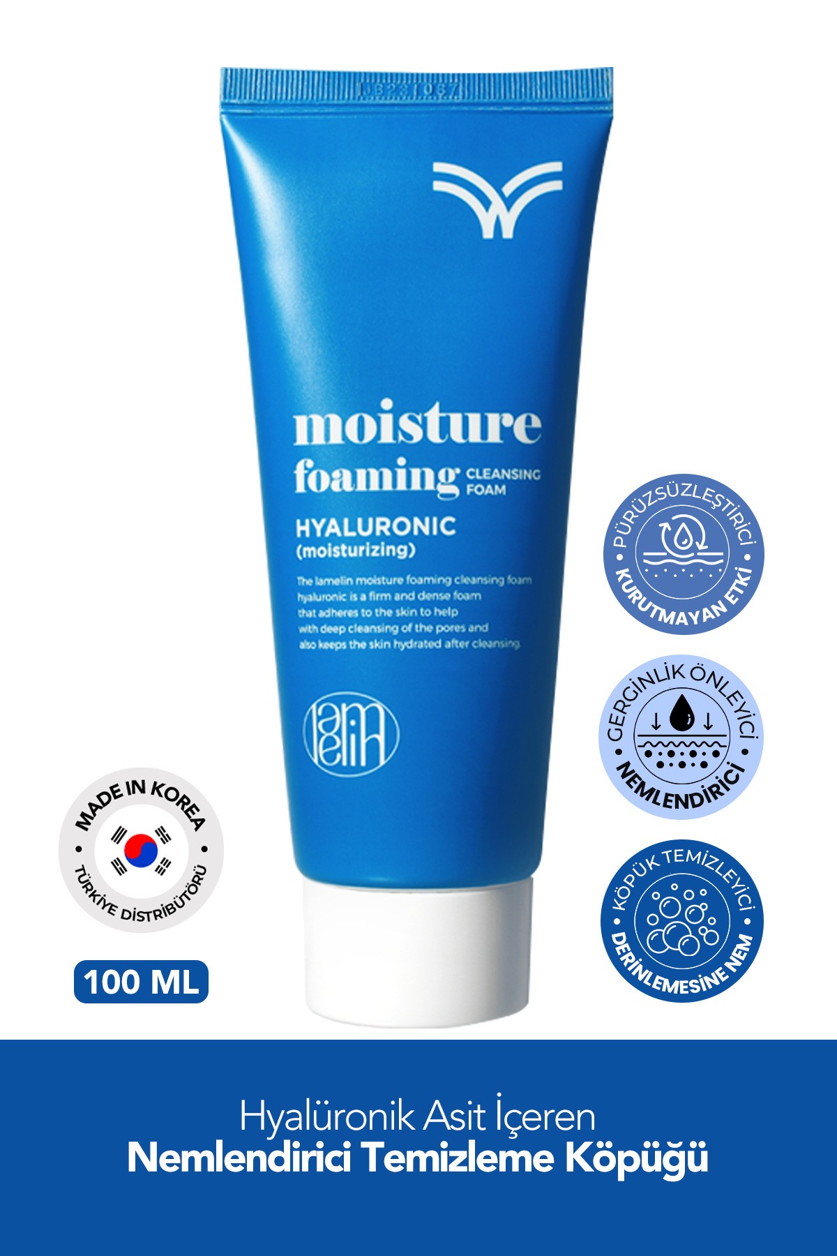 Hyalüronik Asit İçeren Temizleme Köpüğü Lamelin Moisture Foaming Hyaluronic Acid 100ml