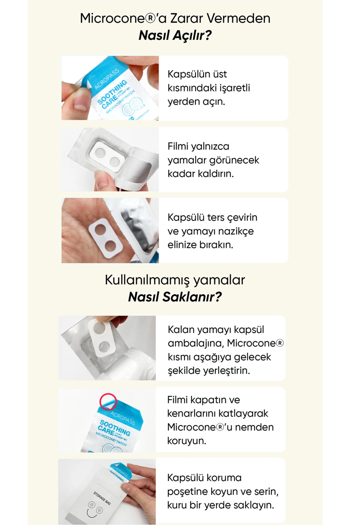 Yatıştırıcı ve Önleyici Mikro İğneli Bant Soothing Care Microcone Patch 12li