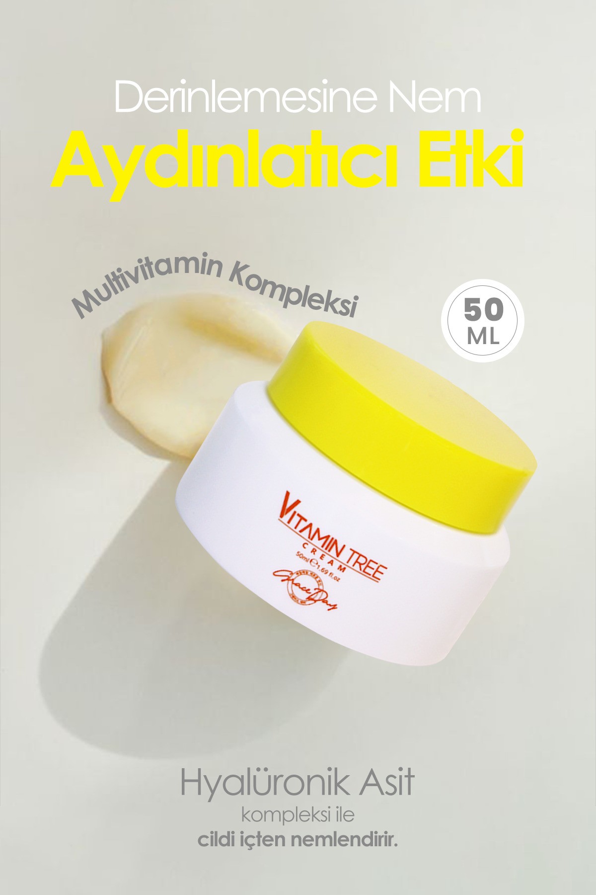 Vitamin Ağacı Özü ve %5 Niacinamid ile Aydınlatıcı Vegan Bakım GRACE DAY Vitamin Tree Cream 50ml