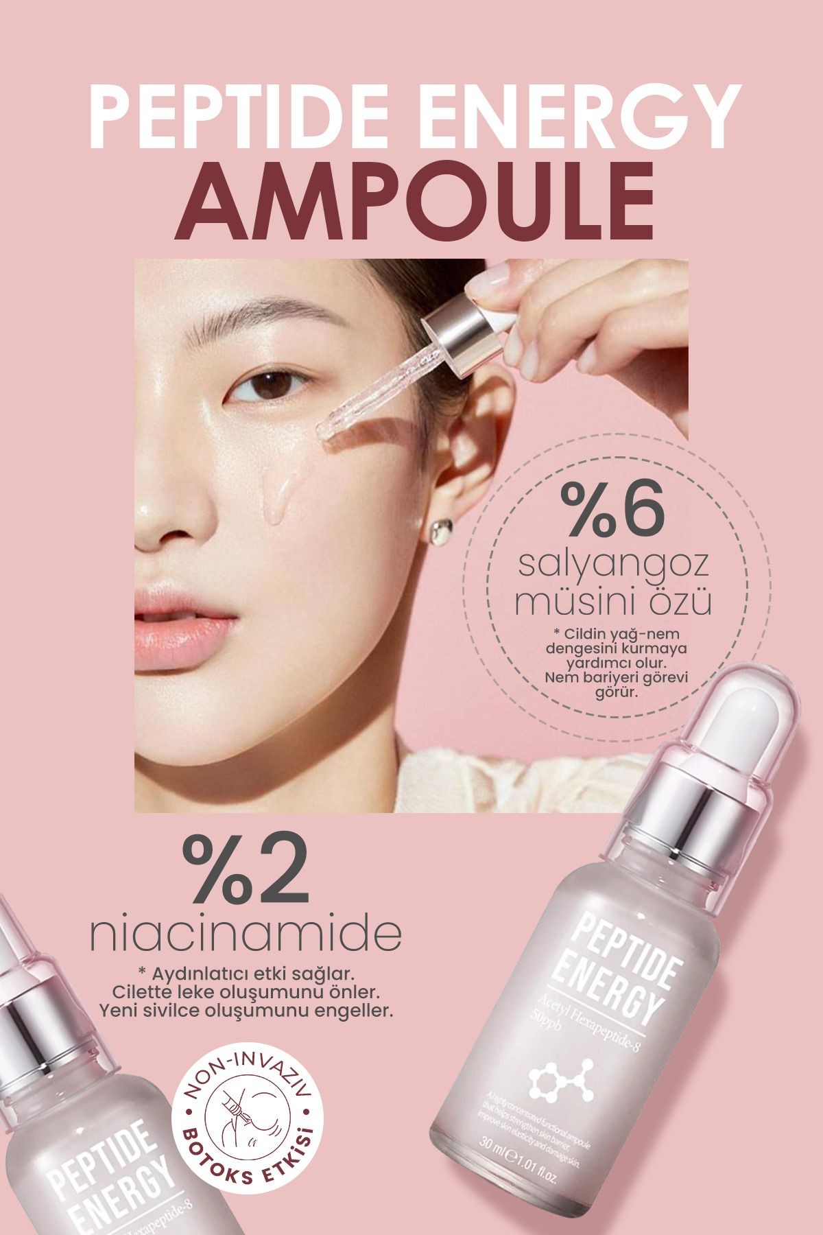 Peptit Kompleksi Içeren Yaşlanma Karşıtı Sıkılaştırıcı Peptide Energy Ampoule 30 Ml