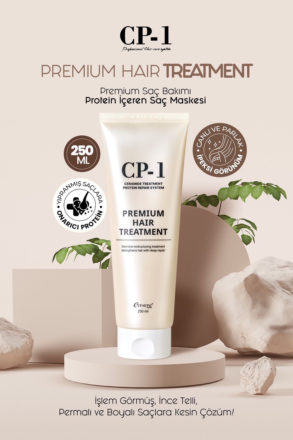 CP-1 Hasar Görmüş Saçlara Özel Besleyici Nemlendirici Saç Bakım Maskesi Premium Hair Treatment 250ml