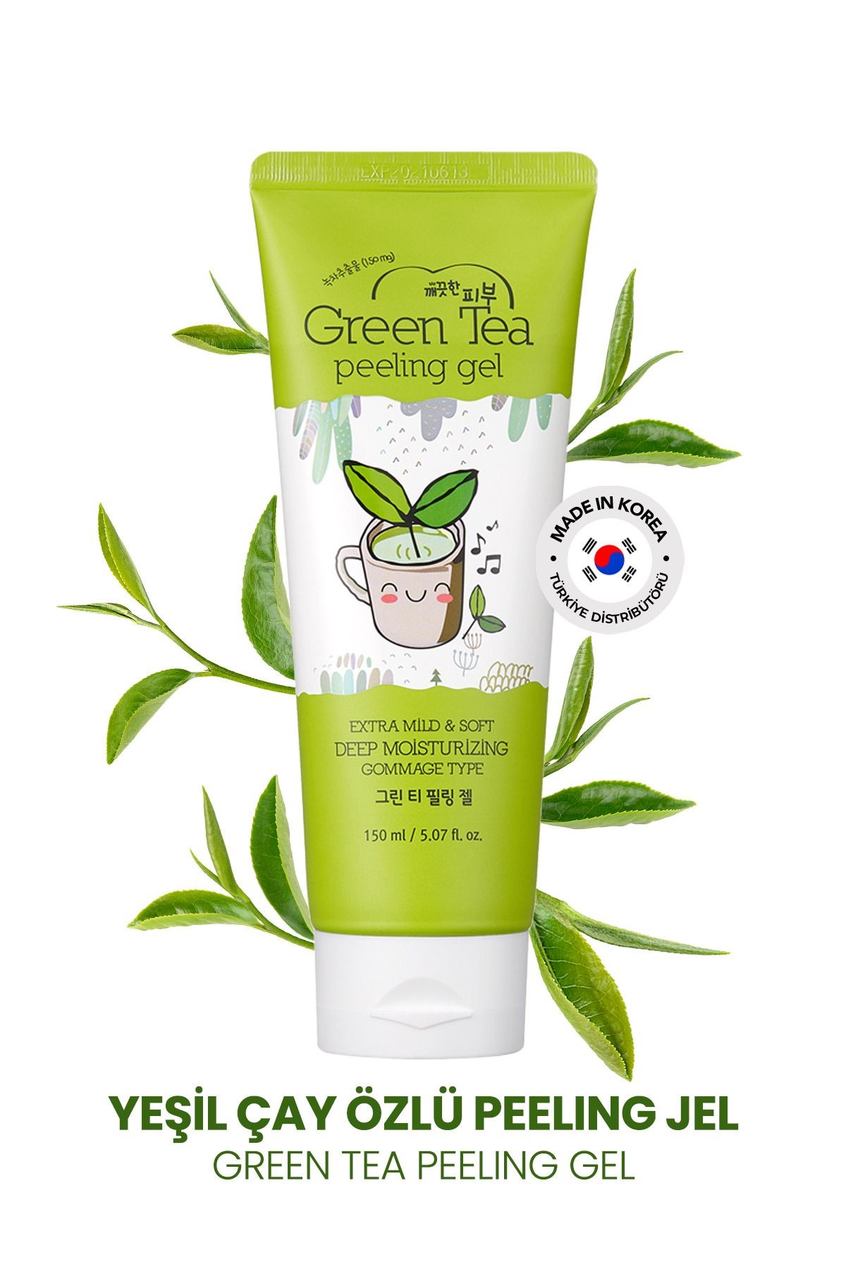 Yeşil Çay Özü İçeren Gomaj Taneciksiz Peeling Esfolio Green Tea Peeling Gel 150ml