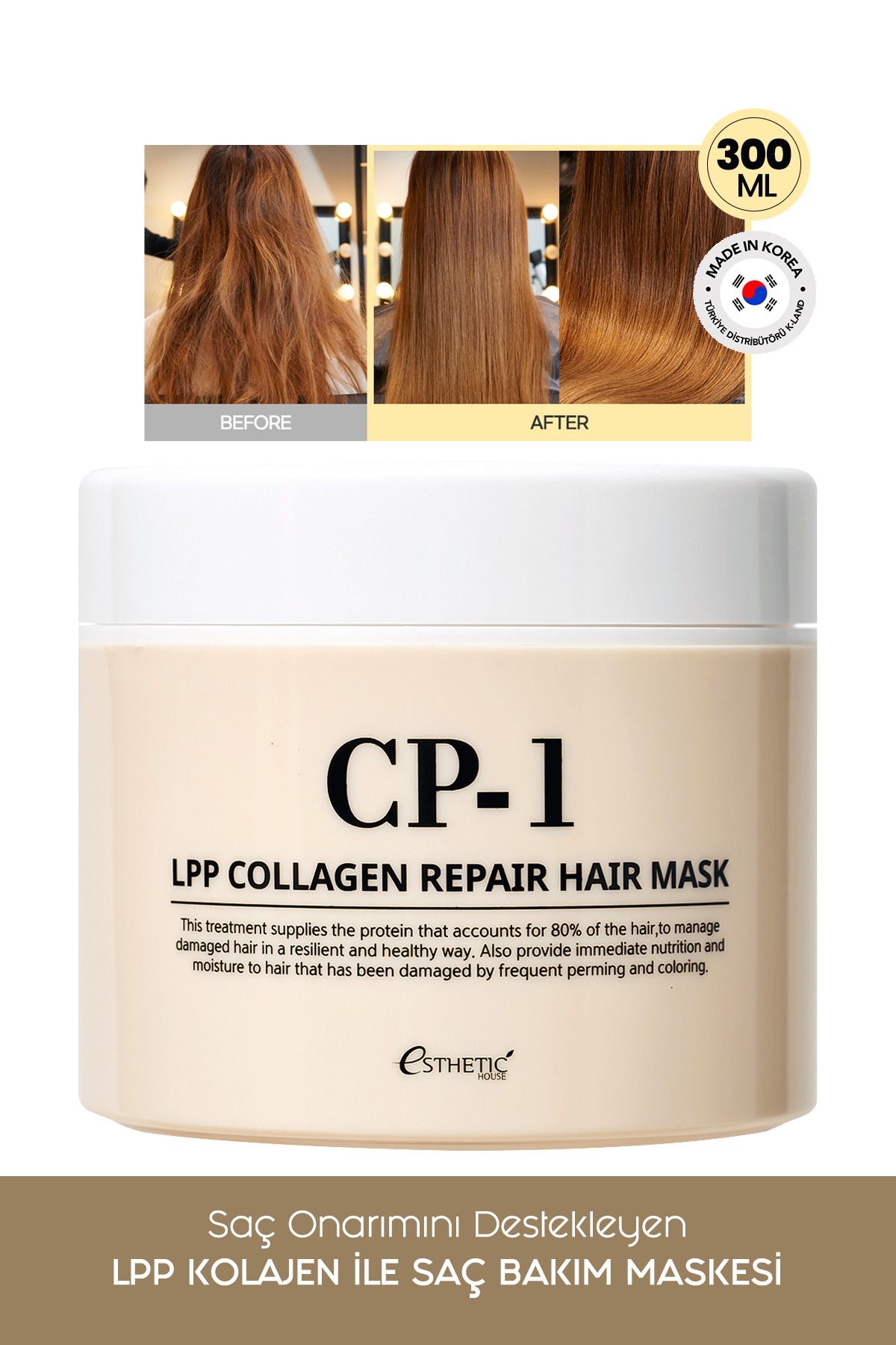 CP-1 Kolajen İçeren Besleyici, Nemlendirici ve Onarıcı Saç Maskesi LPP Collagen Hair Mask 300 ML