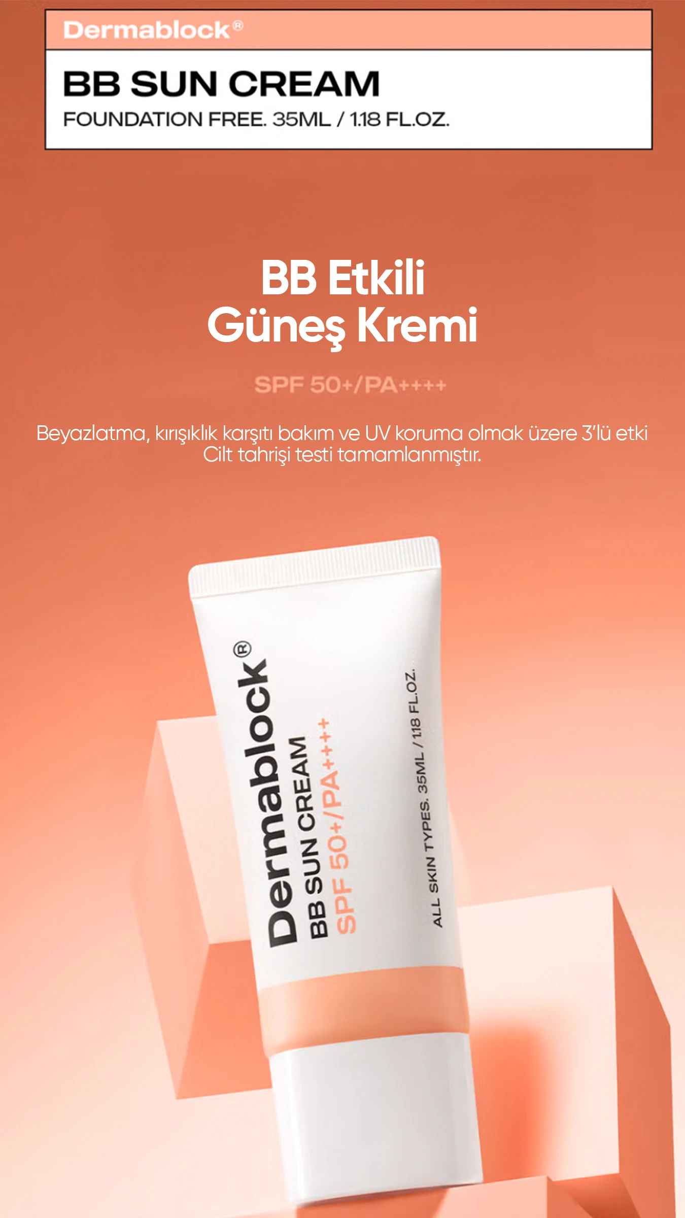 Doğal Kapatıcı Etkili Kore BB Güneş Kremi BB Sun Cream