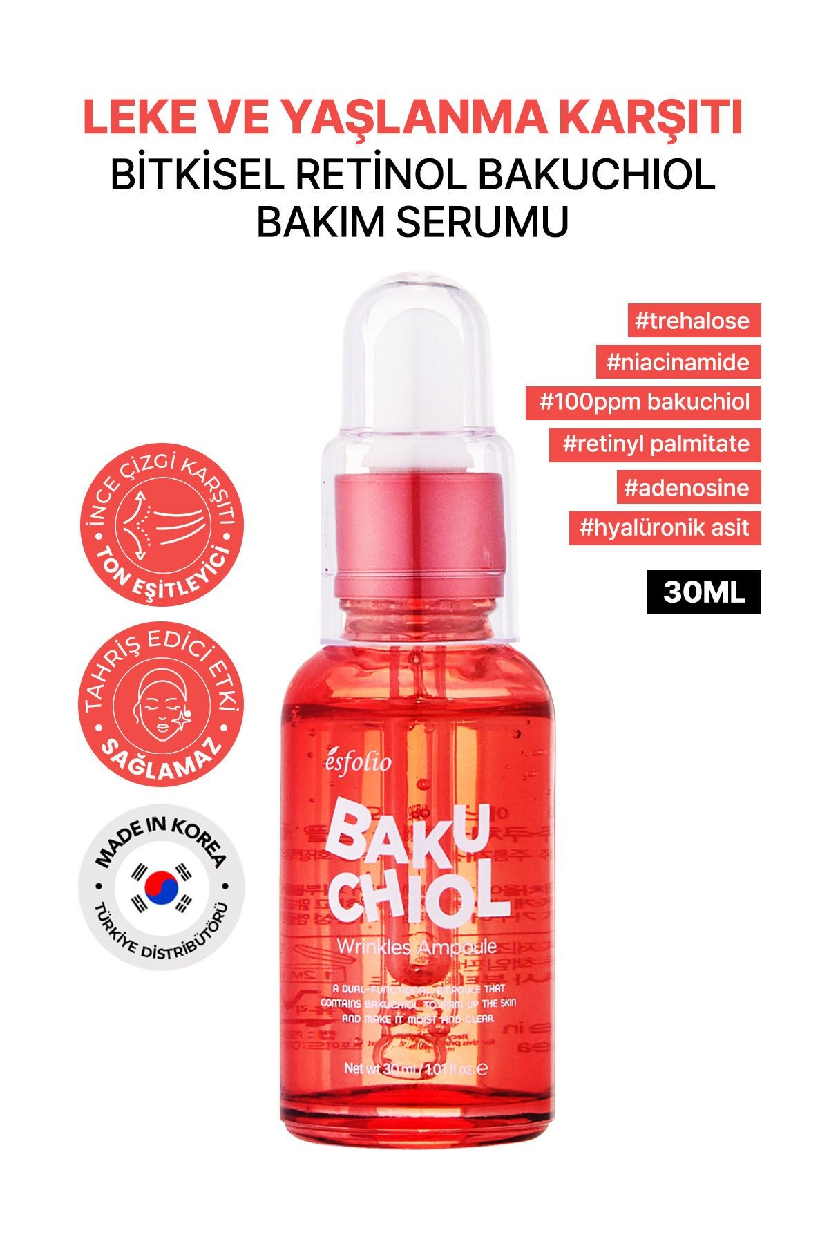 Yaşlanma Ve Leke Karşıtı Bitkisel Retinol Bakuchiol Serum Bakuchiol Ampoule