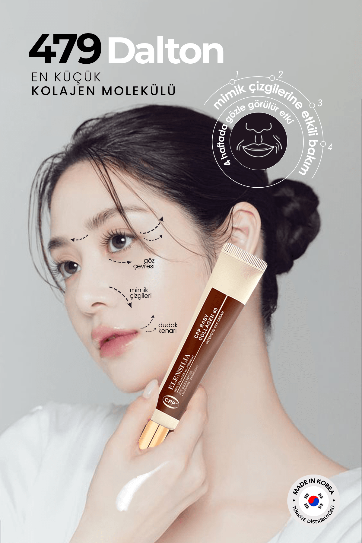 4 Haftada Etkili %80 Fransız Kolajeni Kırışıklık Karşıtı ELENSILIA CPP Baby Collagen Göz Kremi 30 ML