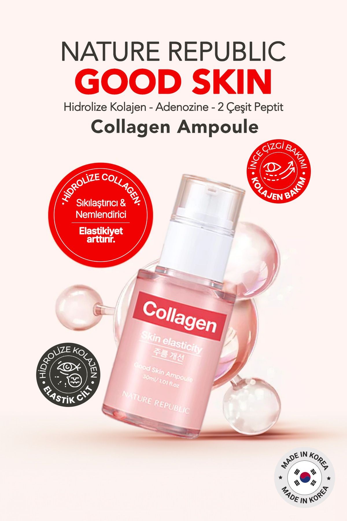 Kolajen İçeren Yaşlanma Karşıtı Serum Nature Republic Good Skin Collagen Ampoule 30ml