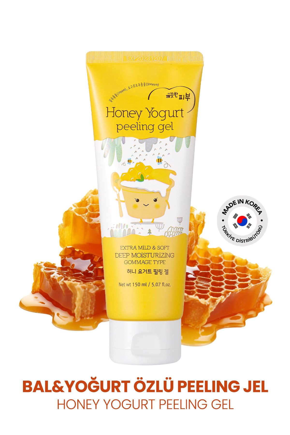 Bal ve Yoğurt İçeren Gomaj Taneciksiz Peeling Jel Esfolio Honey Yogurt Peeling Gel 300 ml