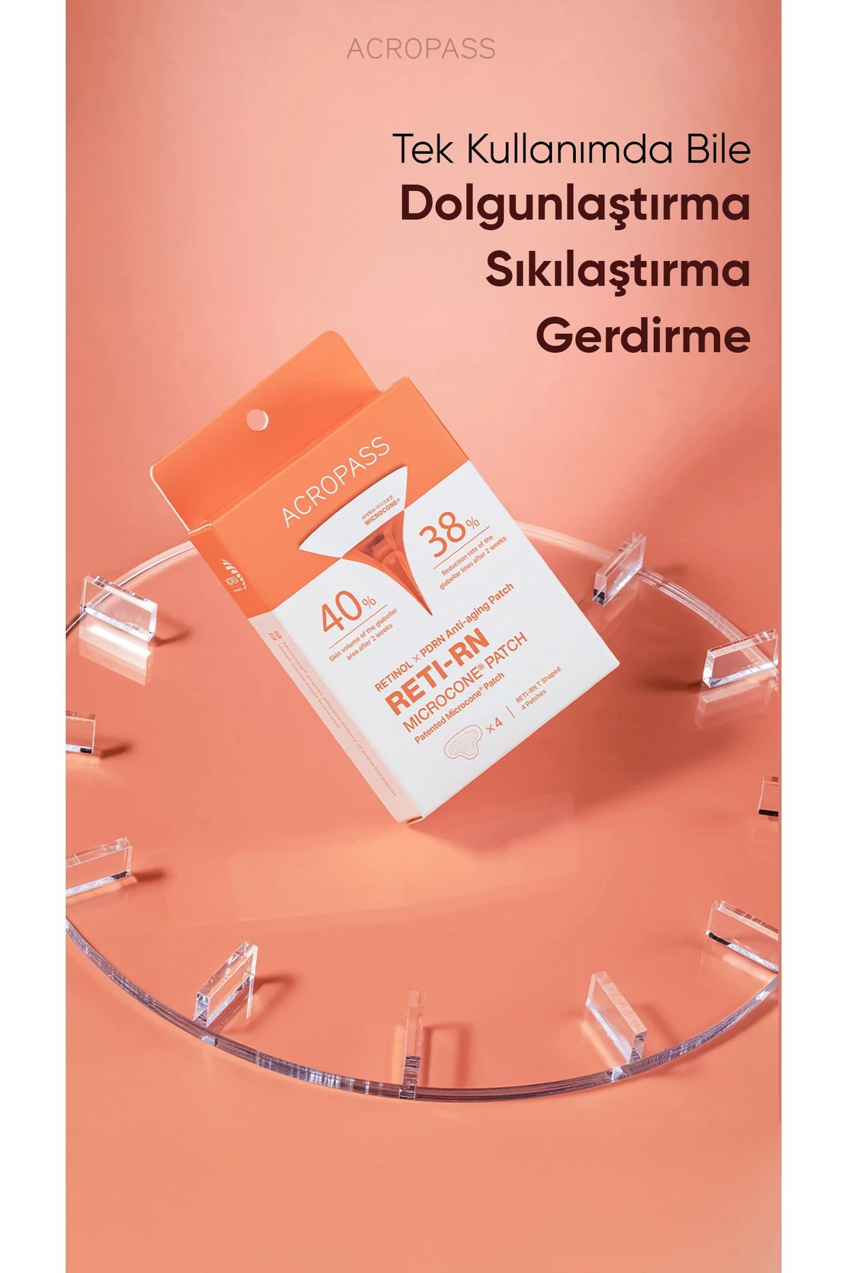 Retinol ve PDRN Mikro İğneli Alın Çizgisi Bandı Reti-rn Microcone Patch T Type 4lü