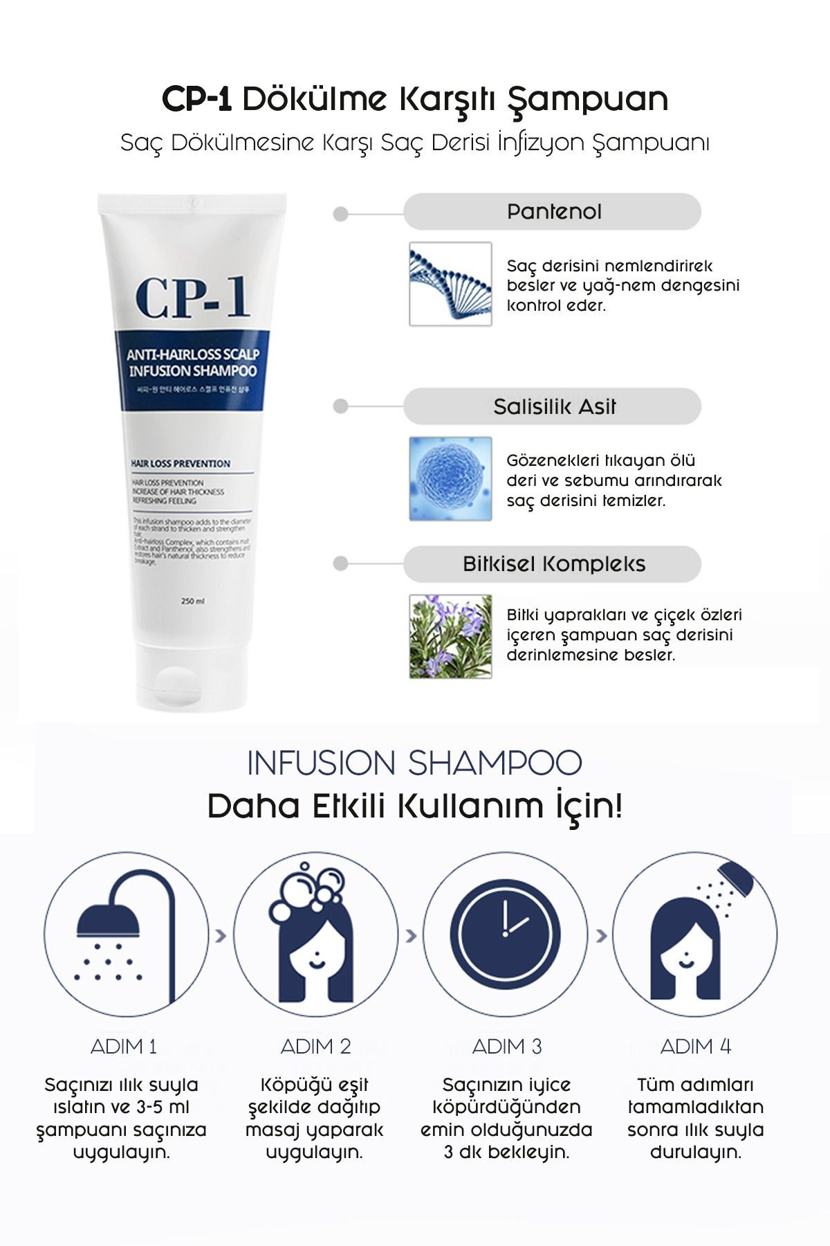 CP-1 Saçlara Hacim ve Parlaklık Kazandıran Dökülme Karşıtı Şampuan Anti-Hair Loss Scalp 250ml